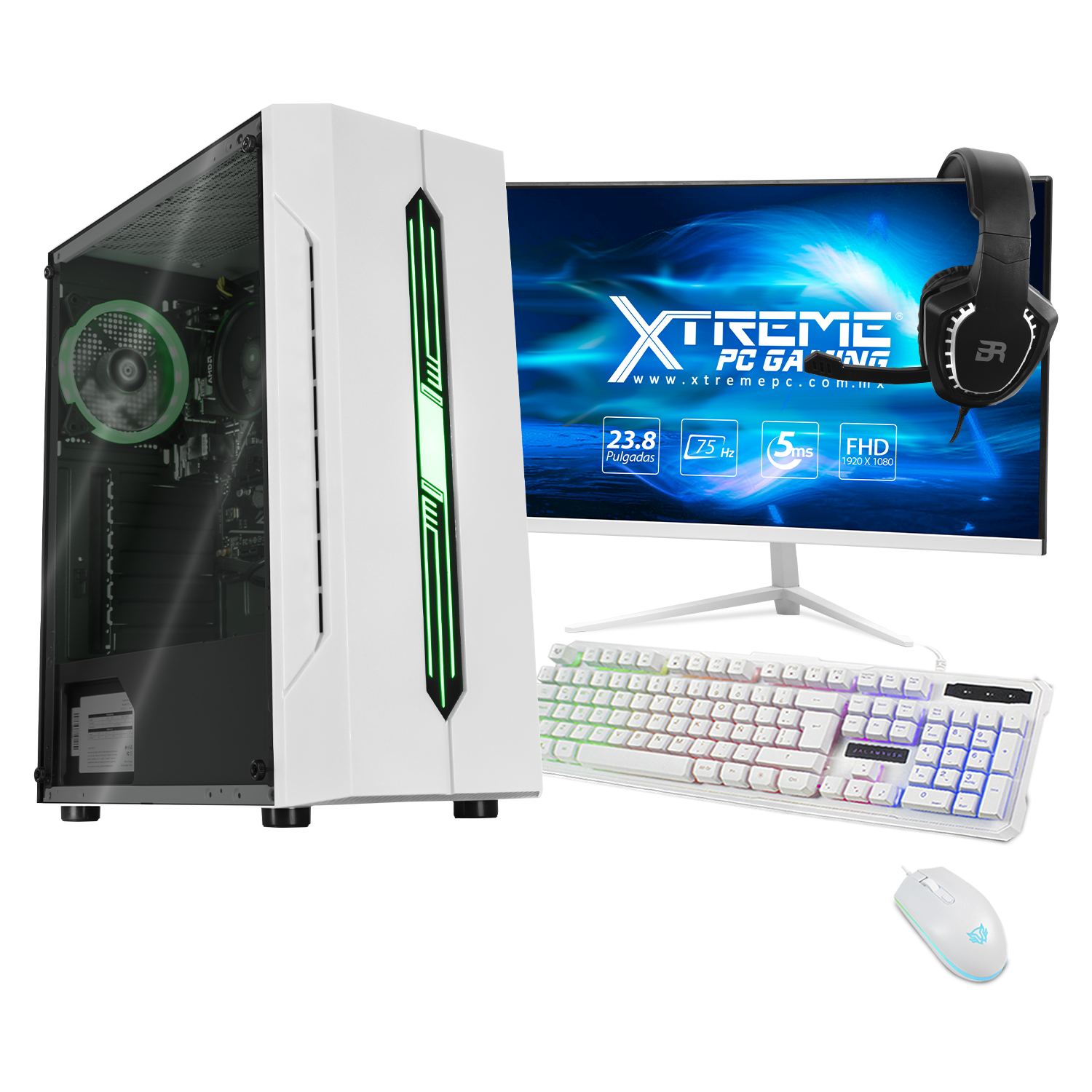 Xtreme PC Gaming Desktop - AMD Radeon Vega Renoir Ryzen 7 5700G, 16GB RAM, 500GB SSD, 23.8