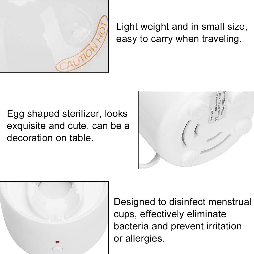 Portable Menstrual Cup Sterilizer with High-Temperature Steam - Quick Sanitizing Machine for Menstrual Cups | Travel-Friendly & Hygienic Period Care Solution (EU)
