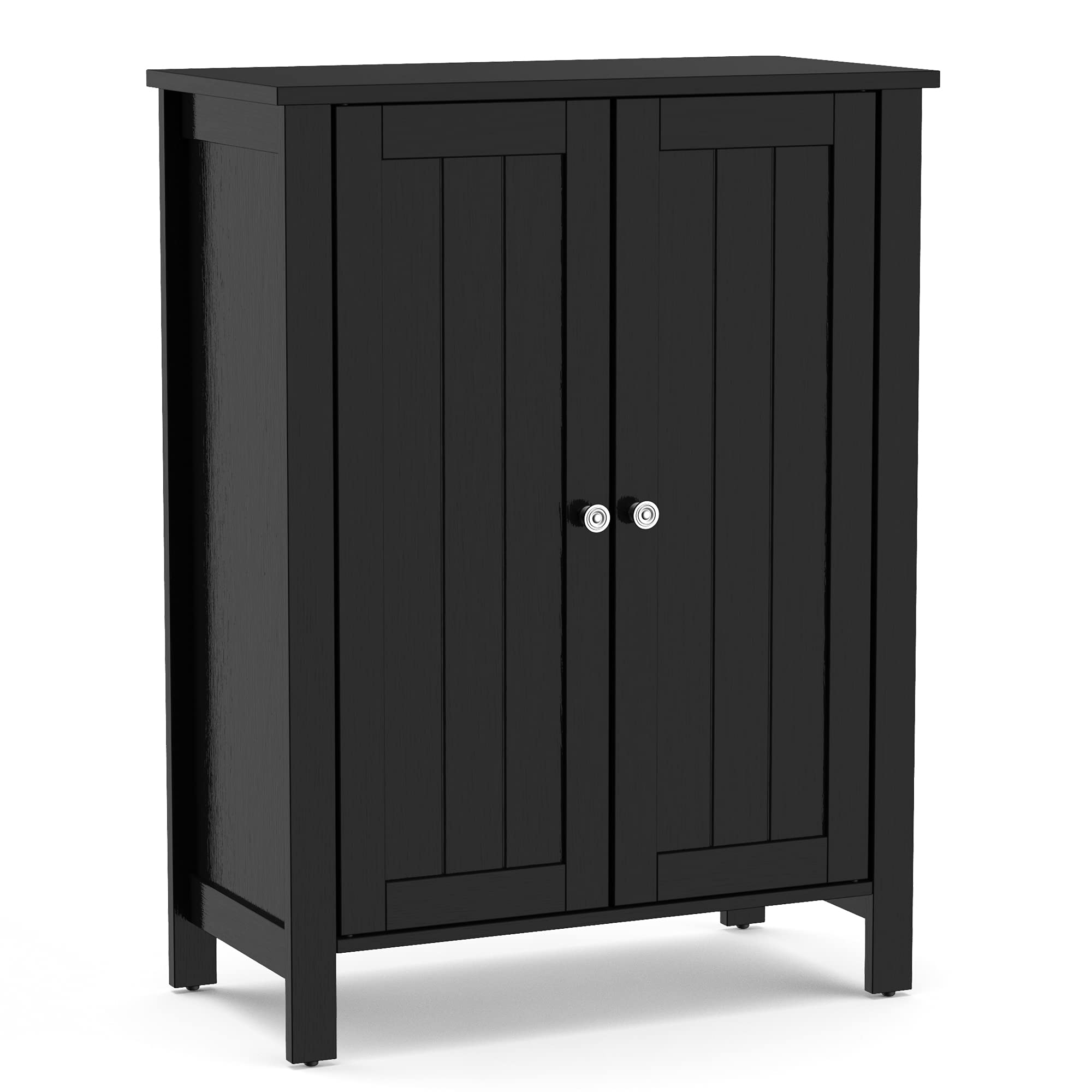 GLACER Freestanding Bathroom Storage Cabinet with Double Doors & Adjustable Shelves - 23.5