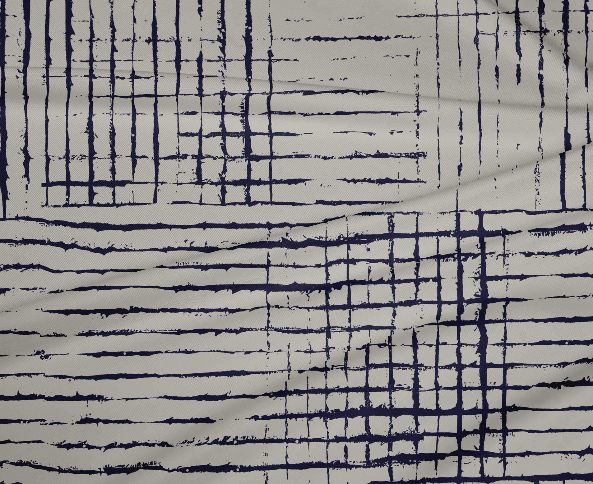 oneOone Polyester Spandex Off White Geometric Abstract Printed Fabric - 56 Inch Wide for Sewing, DIY Crafts, Upholstery & Home Decor Projects