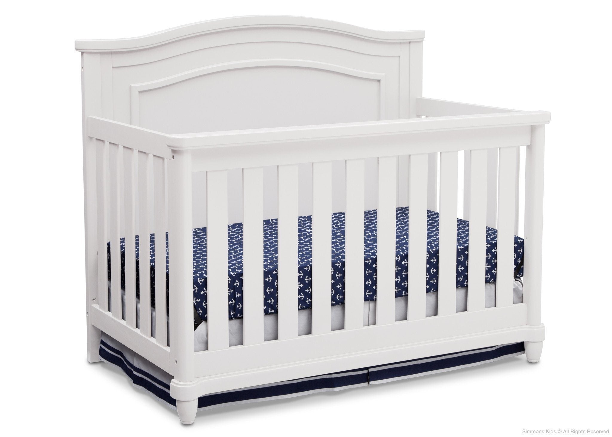 Belmont 4-in-1 Convertible Baby Crib - White Nursery Furniture for Newborn to Toddler Bed | Perfect for Modern Nursery, Bedroom & Daycare Use