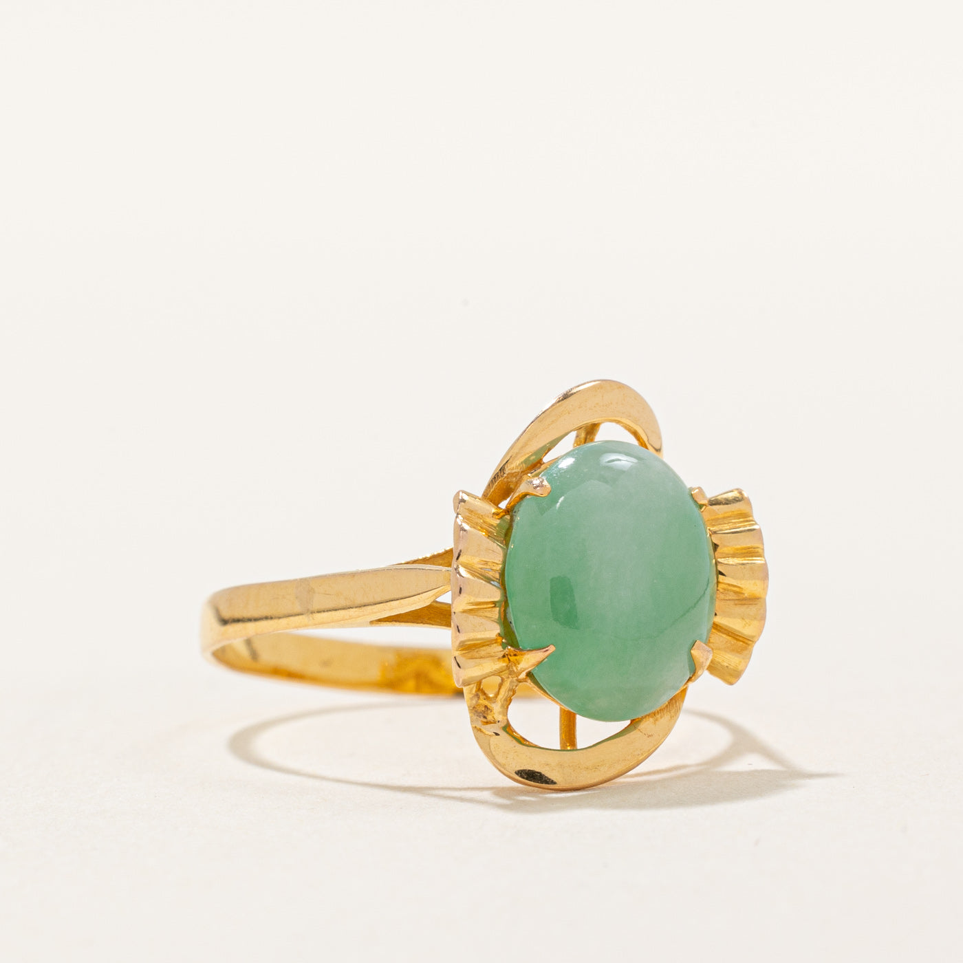 Exquisite 1.40ct Jadeite Cocktail Ring - Size 6.75 | Vintage Inspired Green Jade Statement Jewelry | Perfect for Evening Parties, Weddings & Special Occasions