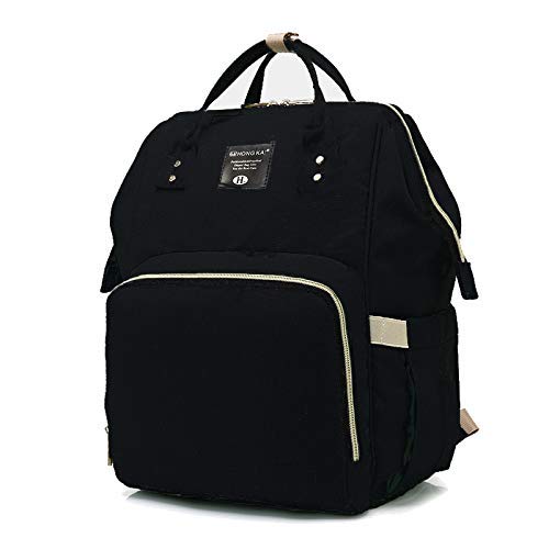 Baby Diaper Backpack - Waterproof Travel Bag for Moms, Large Capacity Black | Perfect for Outings & Travel