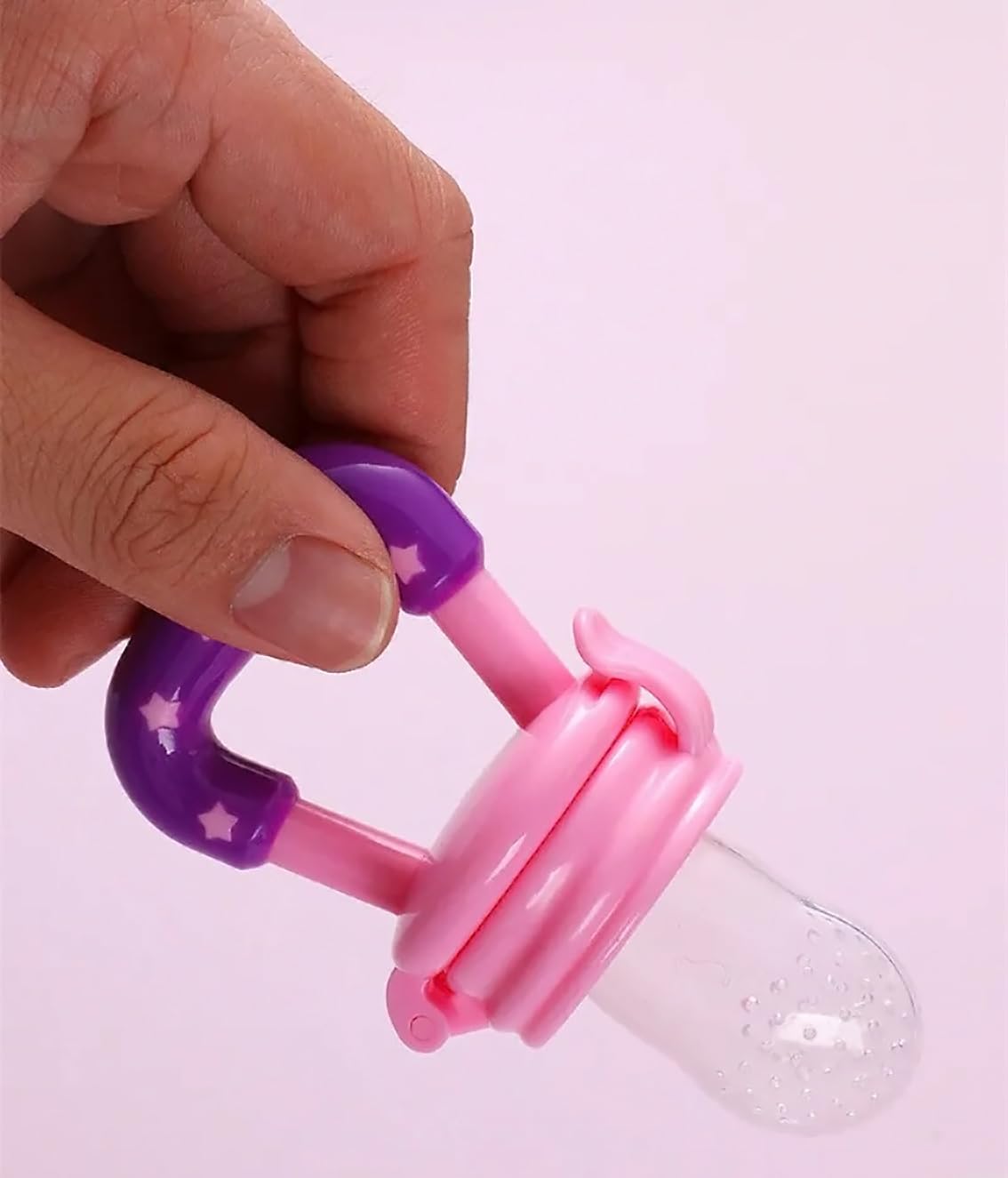 GLUN® Soft Silicone Baby Feeder with Anti-Choking Design - Safe Fruit & Food Pacifier Teether for Infants 3-12 Months - Perfect for Introducing Solids & Soothing Teething Pain at Home or On-the-Go