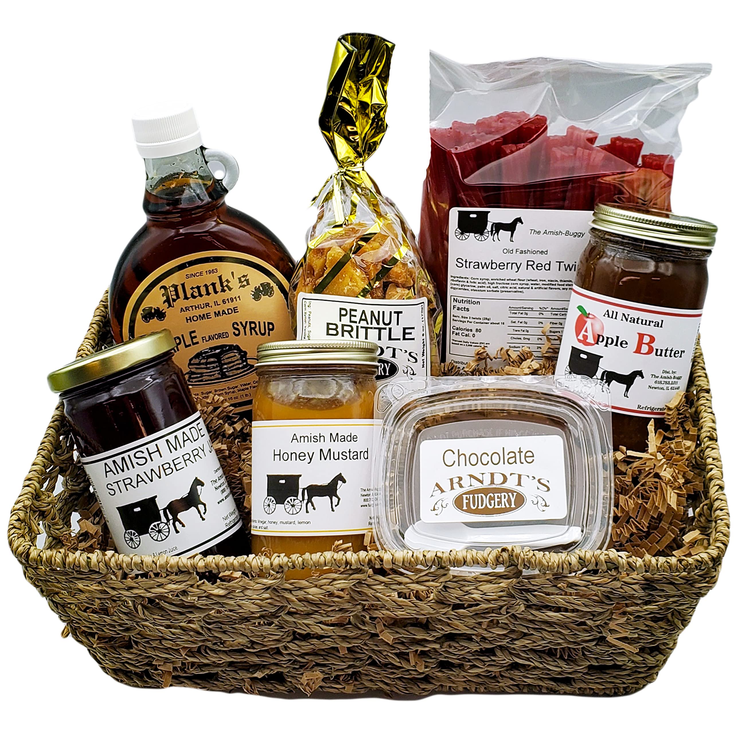 Handmade Amish Gift Basket - Assorted Homemade Jams, Candles & Baked Goods | Perfect for Holidays, Housewarming & Corporate Gifts