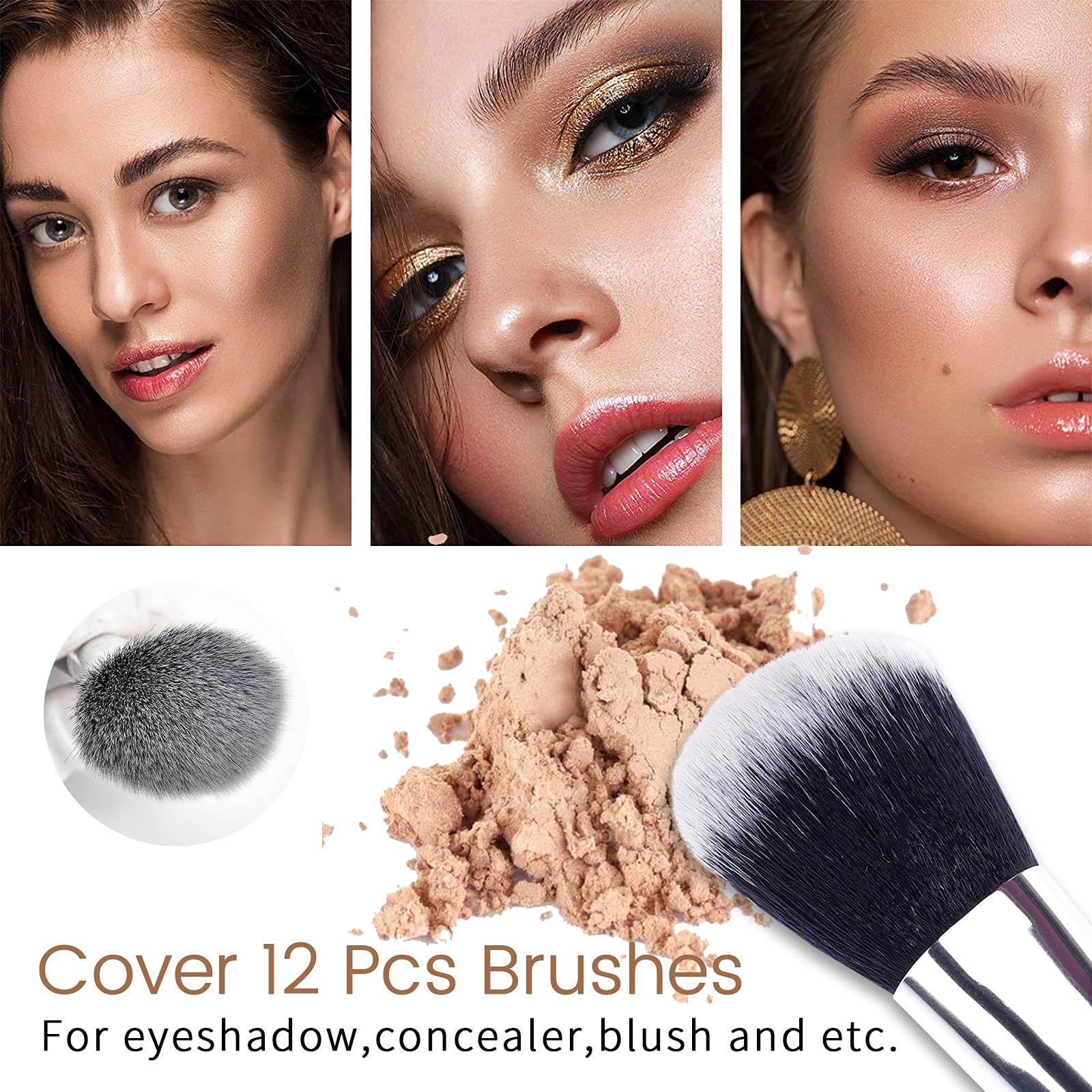 29PCS Professional Makeup Brush Set with Adjustable Belt Makeup Bag - Foundation, Powder, Eyeshadow, Concealer & Blending Brushes for Women, Girls & Artists | Perfect for Travel, Daily Makeup & Holiday Gifts