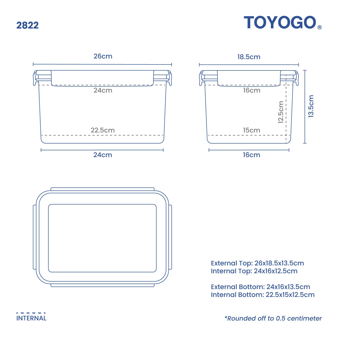 Fresh & Tight Container RT2 (2822) - Airtight Food Storage for Kitchen, Pantry & Meal Prep - Keep Food Fresh Longer
