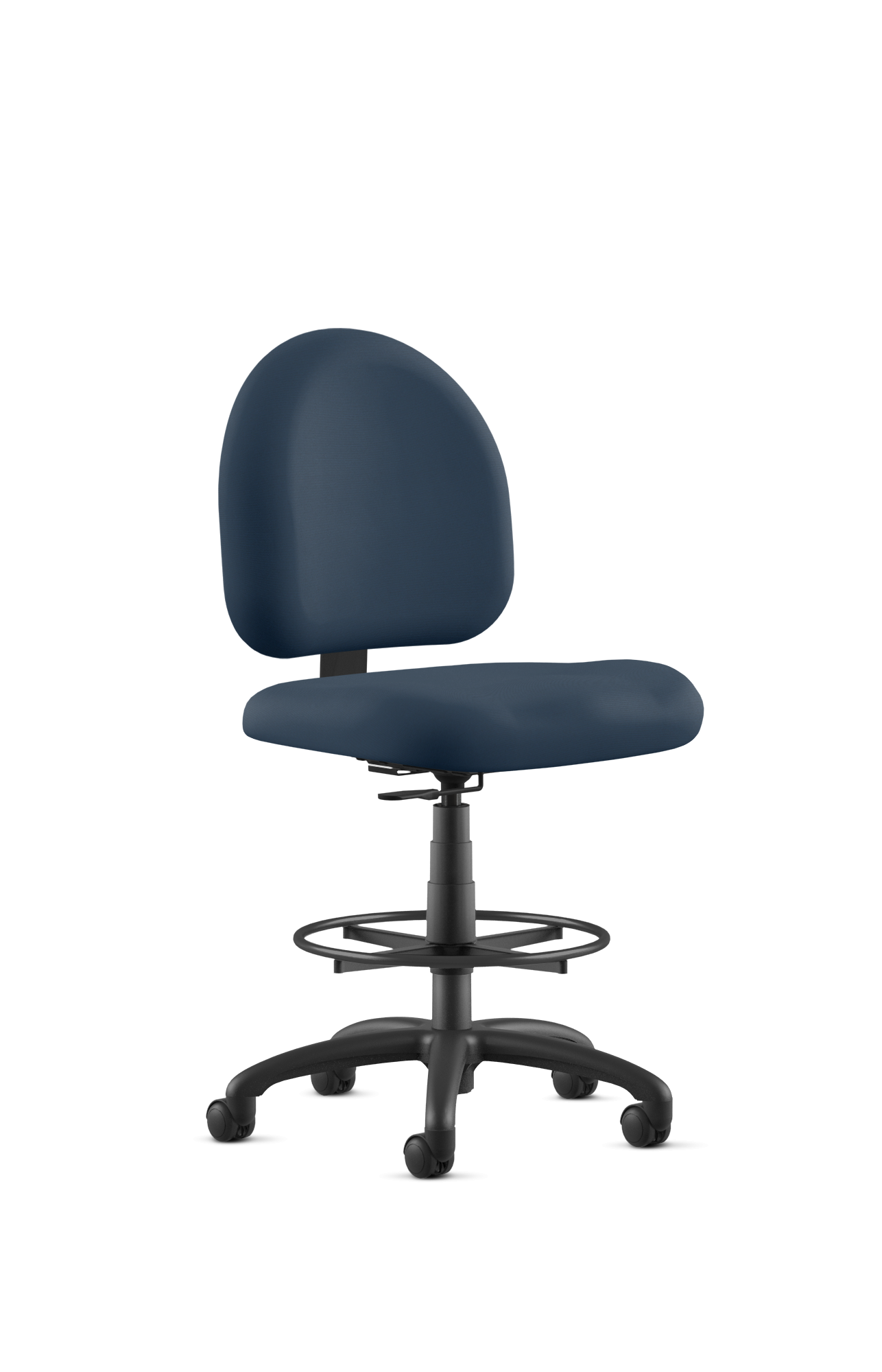 9 To 5 LOGIC 1726 Black Fabric 10-Drafting Stool with Foot Ring and Mid Back Support - Ergonomic Office Chair for Architects, Artists & Designers - Perfect for Drafting Tables, Studios & Workspaces