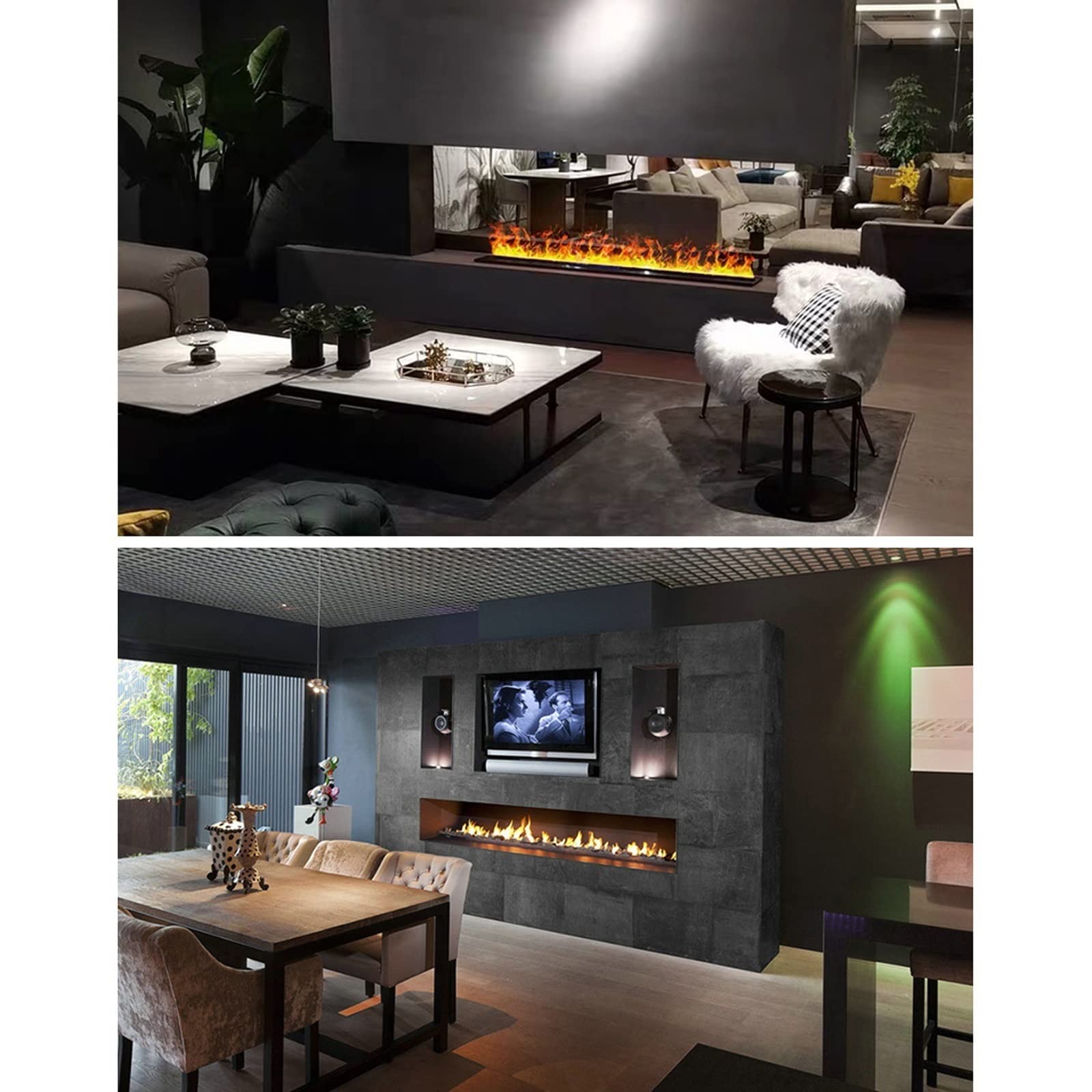 3D Simulation Electric Fireplace with Water Vapor & Auto-Fill Humidifier - Adjustable Flame & Remote Control - Perfect for Living Room, Bedroom, Office & Winter Home Decor
