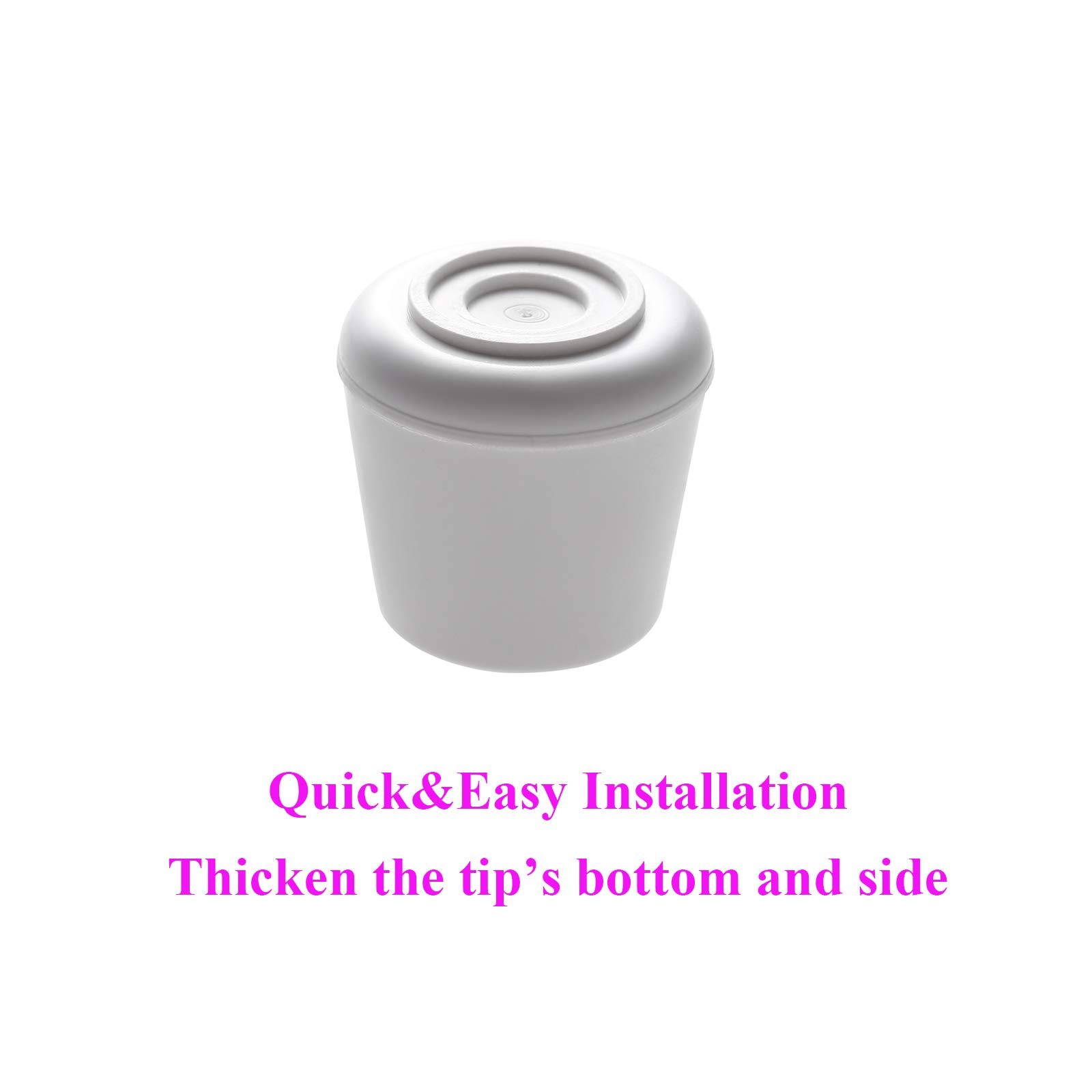 Non-Slip Rubber Chair Leg Tips 1-1/8