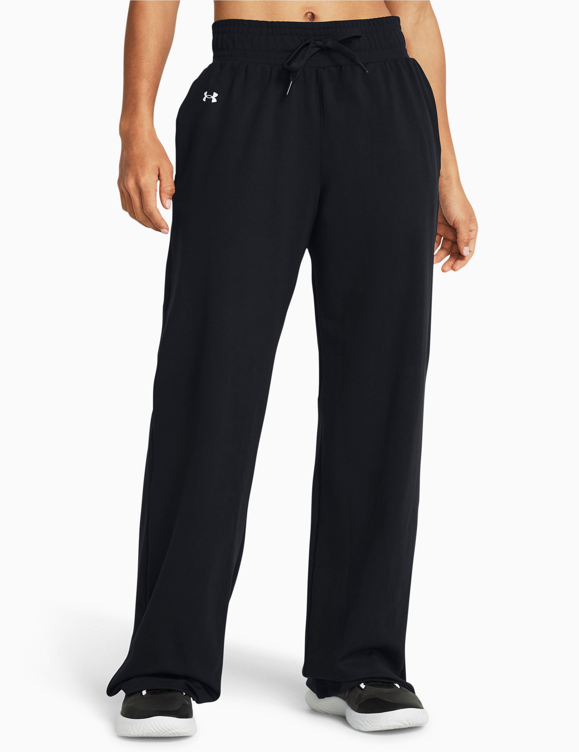 Motion Open Hem Pants for Women - Black & White - Comfortable Lounge & Yoga Pants for Casual Wear, Workout, and Home Relaxation