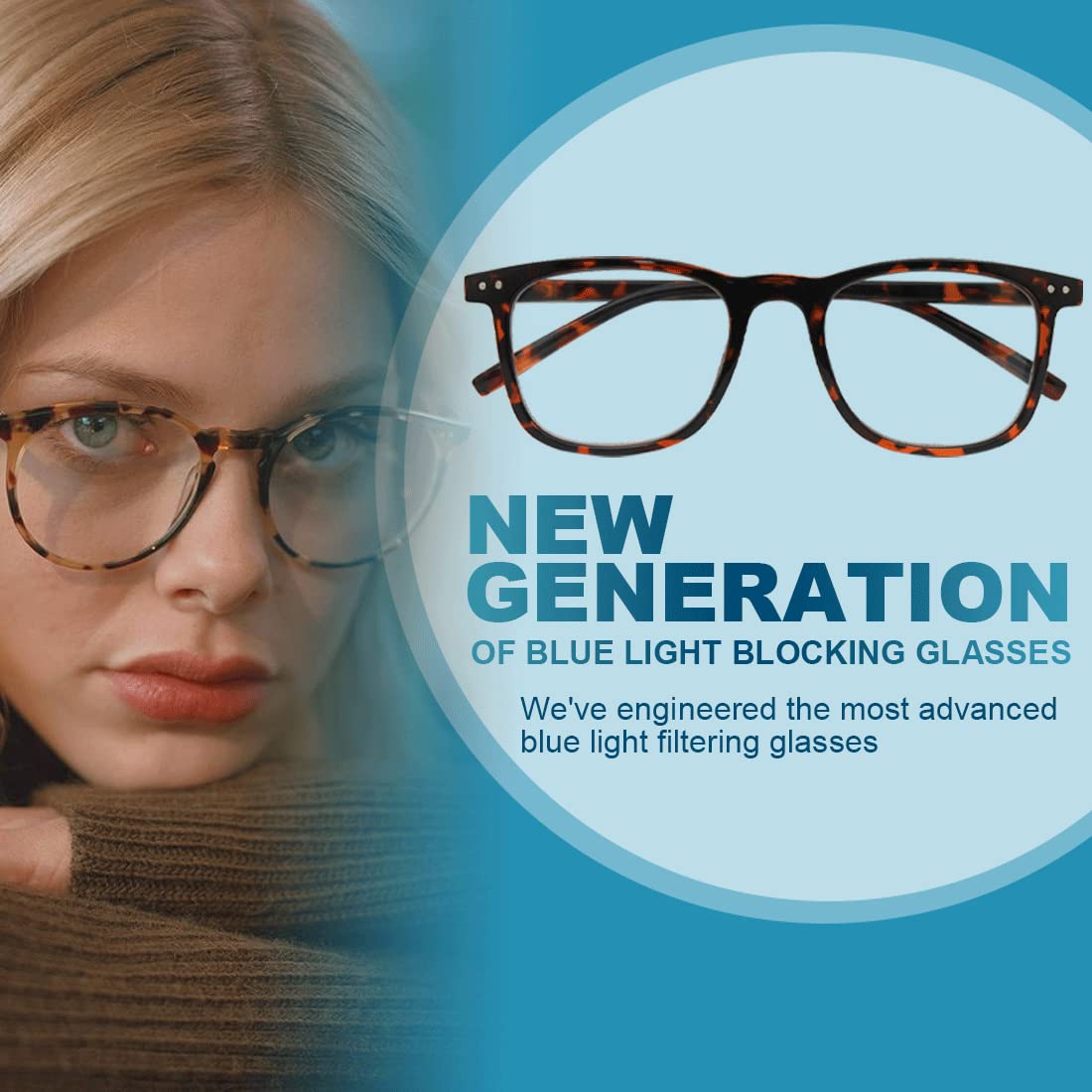 Blue Light Blocking Glasses for Men & Women - Anti Glare UV Protection for Computer Use & Eye Strain Relief