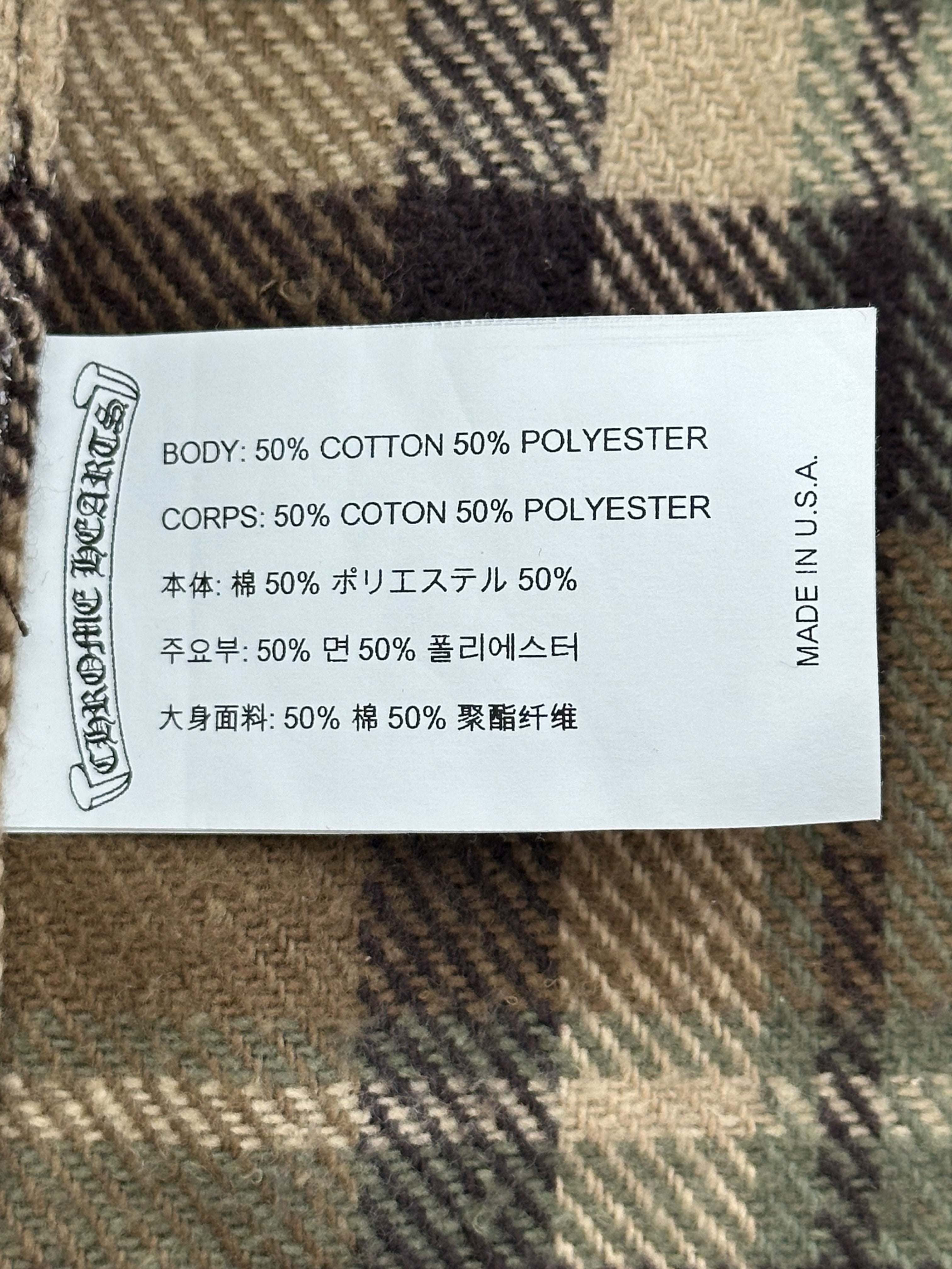 Chrome Hearts Brown Plaid Flannel Jacket for Men - Stylish Vintage Shirt with Button Front - Perfect for Casual Outfits, Streetwear & Fall Layering