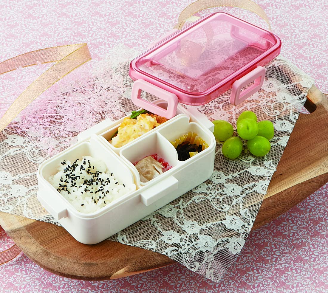 Skater PFLB6S-A Shokado Fluffy Lunch Box with Dome-Shaped Lid - 18.9 fl oz (530 ml) Bento Container - Powder Pastel Pink - Made in Japan - Perfect for School, Office, Picnics & Meal Prep