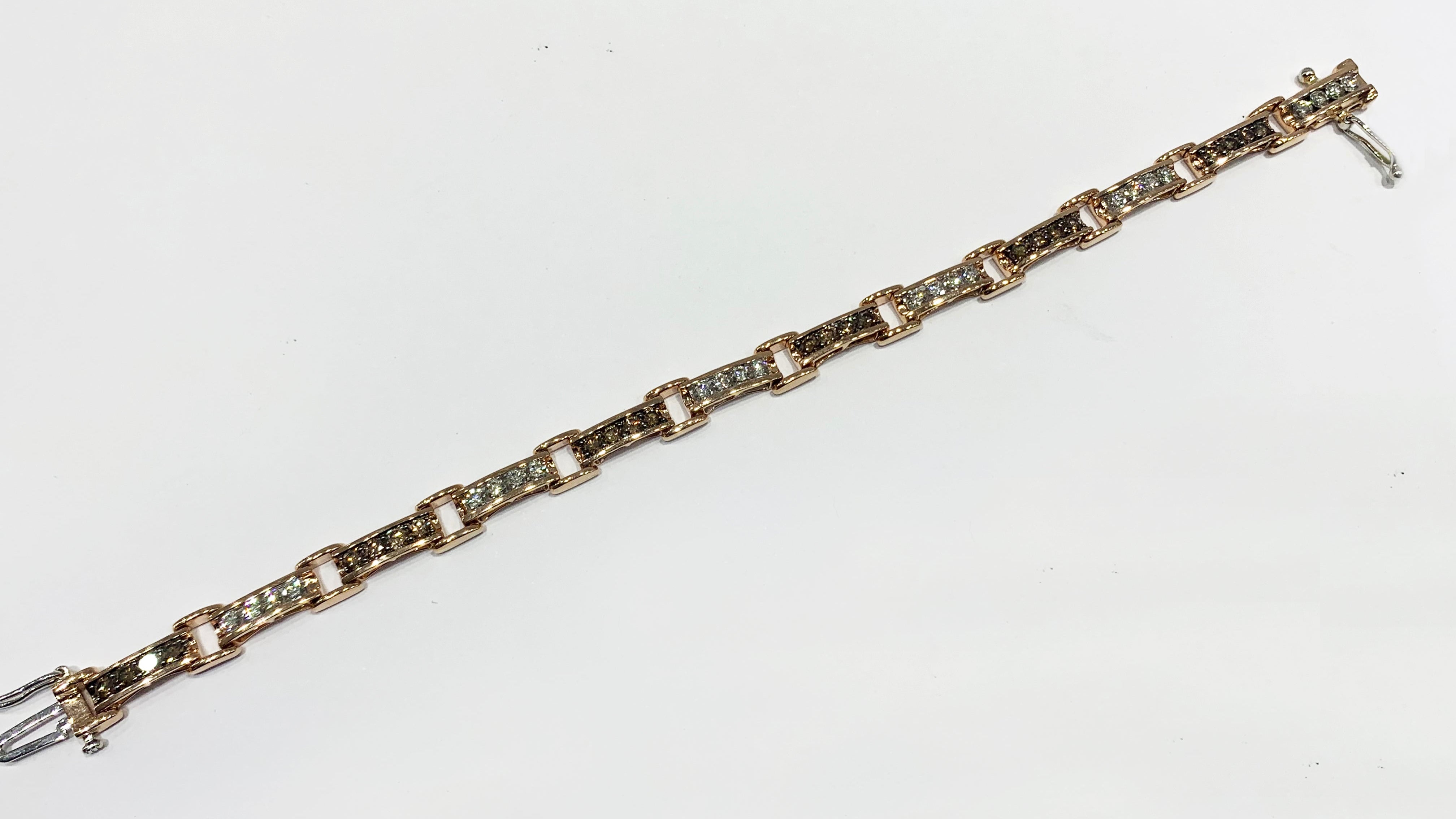 14K Rose Gold Chocolate Diamond Bracelet for Women - Elegant Stackable Tennis Bracelet, Perfect for Valentine's Day, Anniversary & Special Occasion Gifts