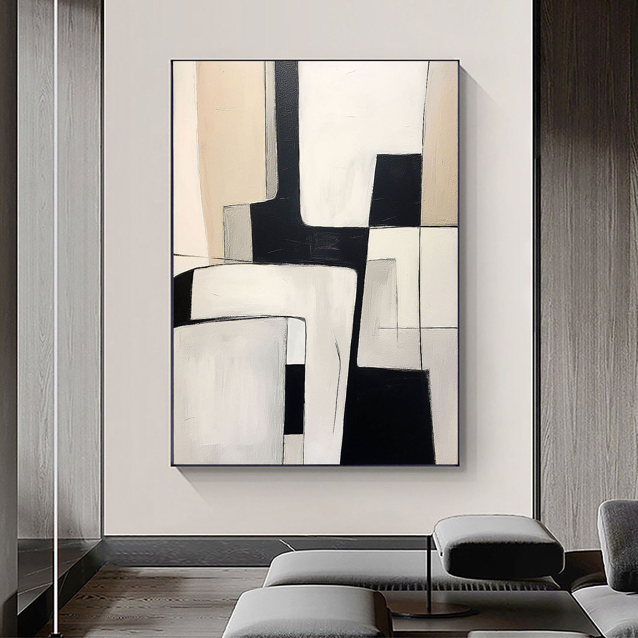 Beige & Brown Abstract Wall Art Print #BB018 - Modern Home Decor for Living Room, Bedroom & Office