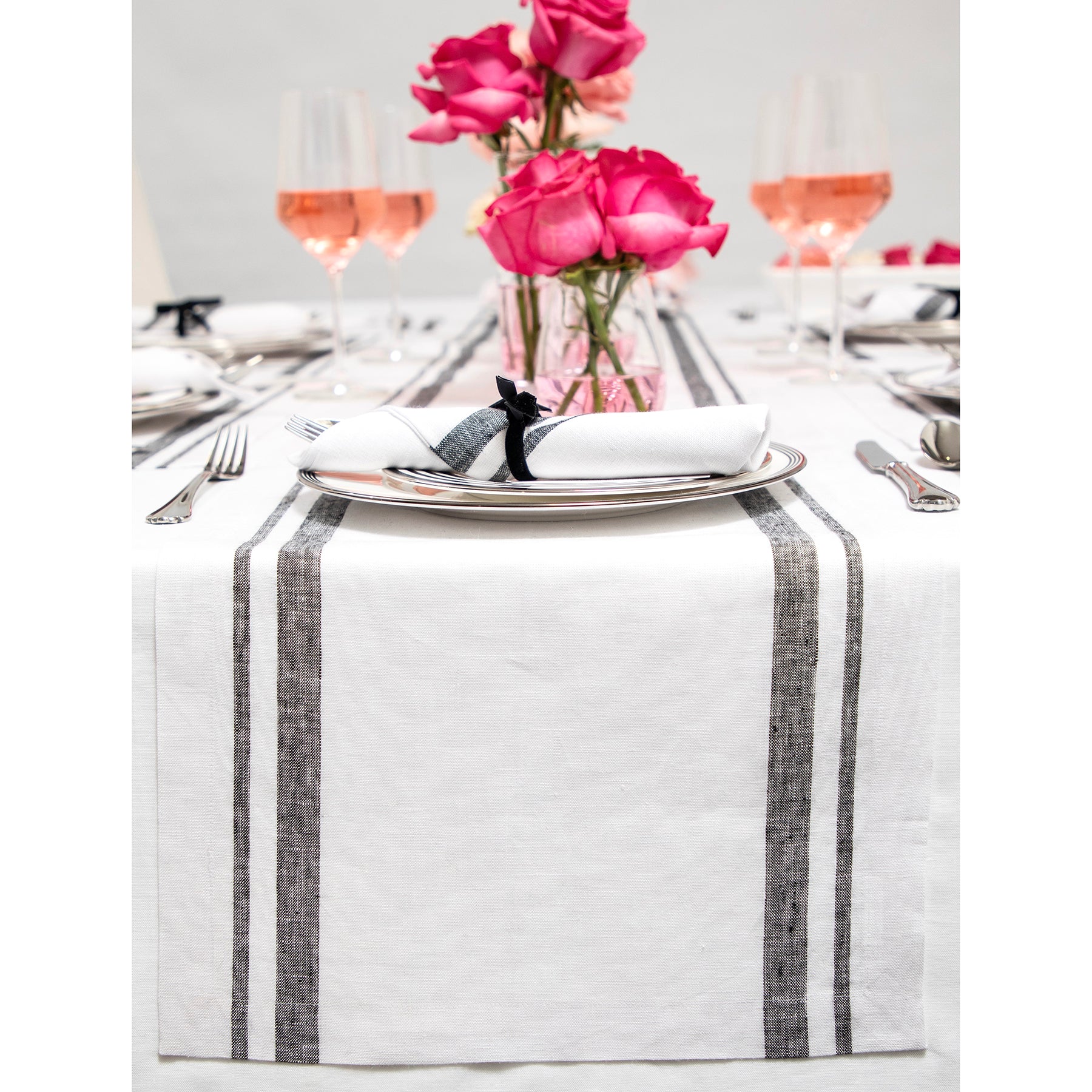 Burgundy and White French Stripe