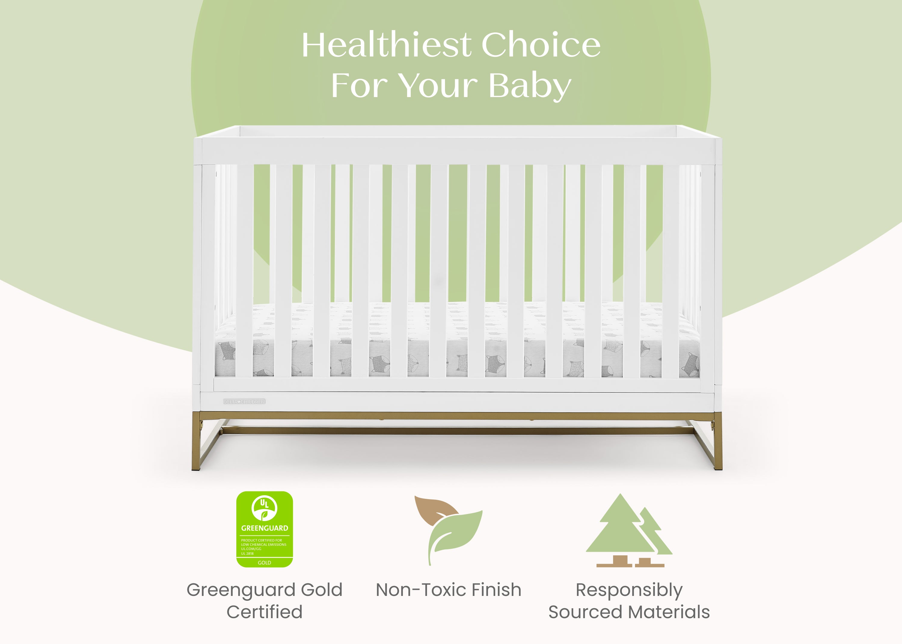 Convertible Jade 4-in-1 Baby Crib - Nursery Bed with Toddler Rail, Daybed & Full-Size Frame | Perfect for Newborns to Teens, Modern Nursery & Bedroom Decor