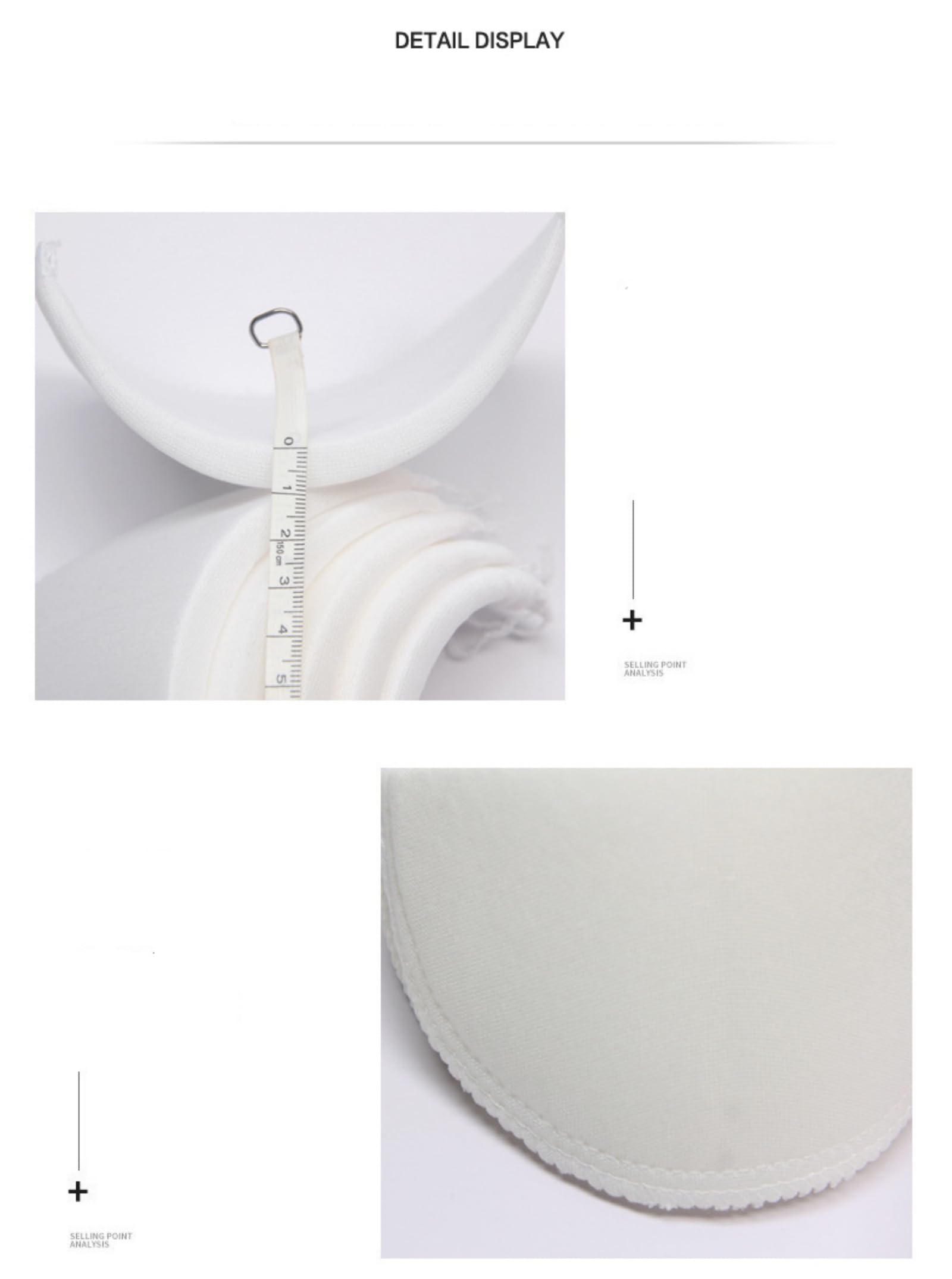 BeeSpring 4-Pack Shoulder Pads for Suits & Blazers - Breathable Foam Polyester Costume Pads - Reusable & Removable Sewing Shoulder Pads for Men & Women (White) - Perfect for Tailoring, Costume Design & Clothing Alterations