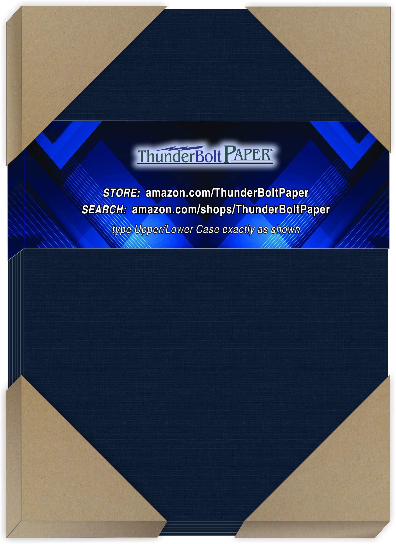 Premium 150-Pack Dark Navy Blue 80# Linen Cover Paper Sheets - 4.25