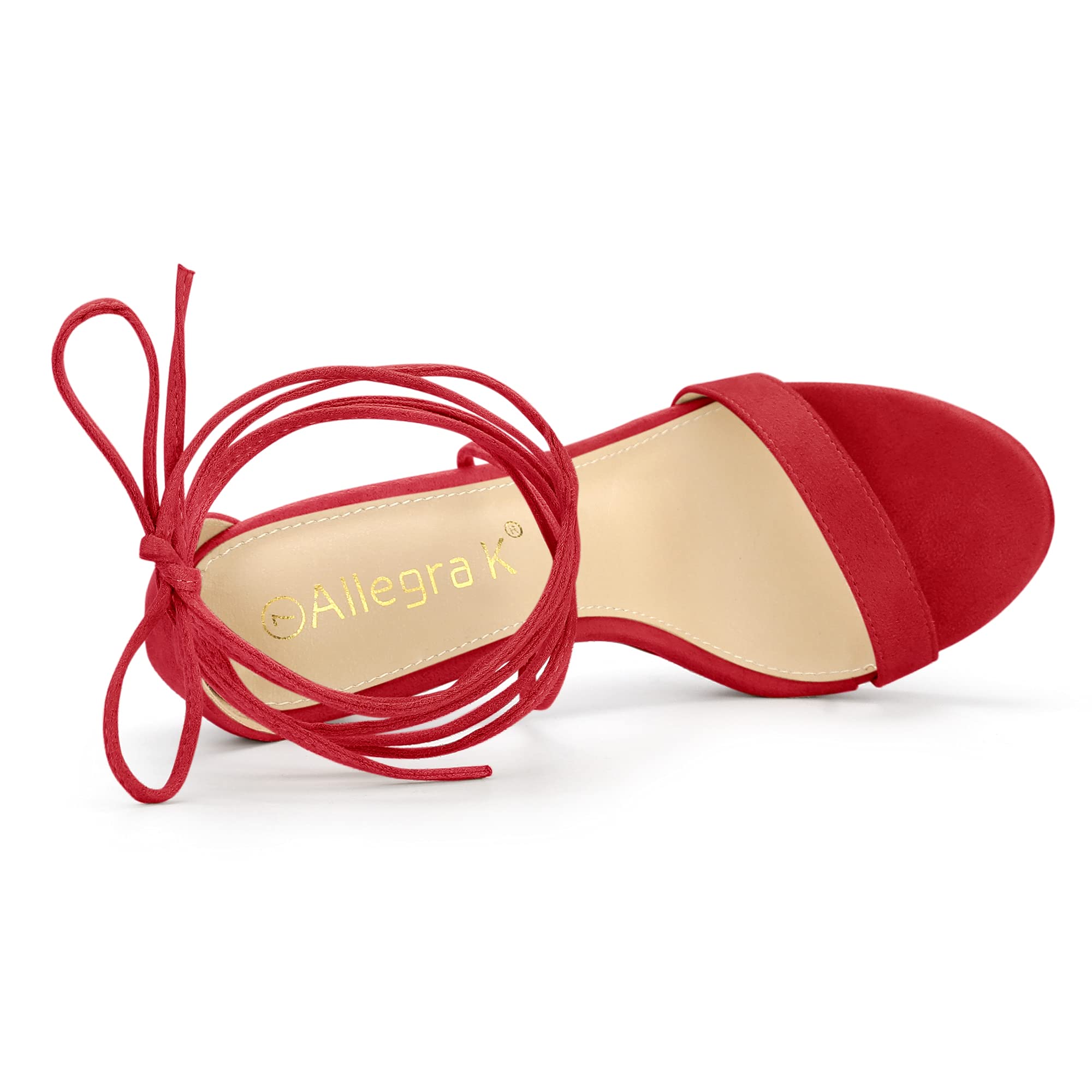 Allegra K Women's Platform Stiletto Heels Lace Up Sandals - Sexy High Heel Shoes for Women, Comfortable Evening Party & Wedding Dress Shoes