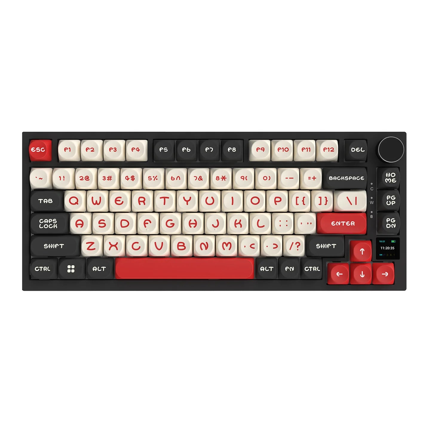Ajazz AK820Pro Mechanical Keyboard - RGB Backlit, Wired & Wireless, Flyfish Switch (Black/White/Red) - Perfect for Gaming, Typing & Office Work