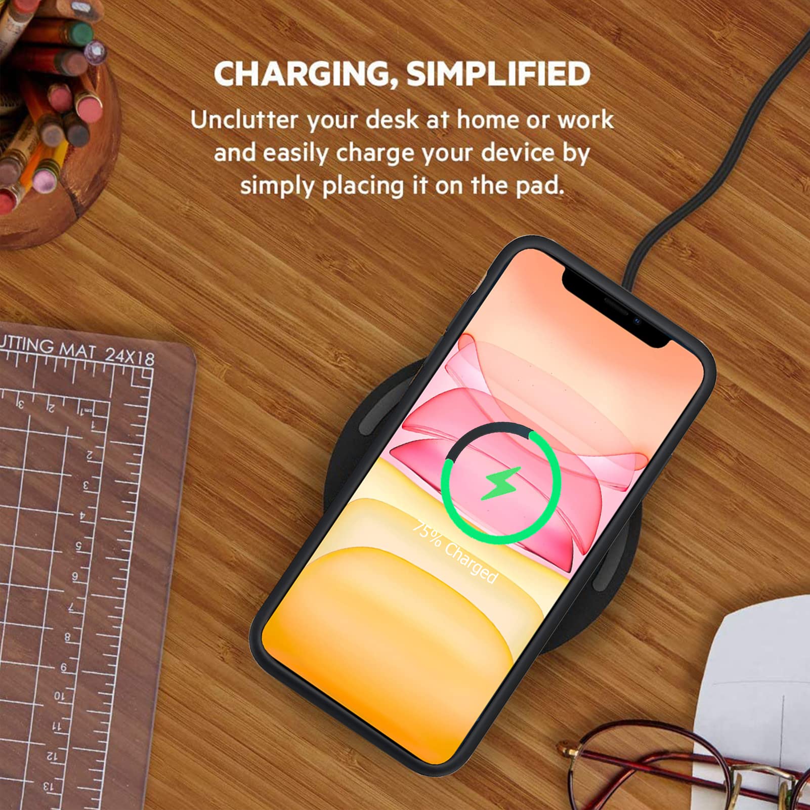 10000mAh Wireless Charging Battery Case for iPhone 11 (6.1 inch) - Protective Smart Extended Battery Charger Case with CarPlay Support | Portable Rechargeable Power Bank for Travel, Work & Outdoor Activities (Black)