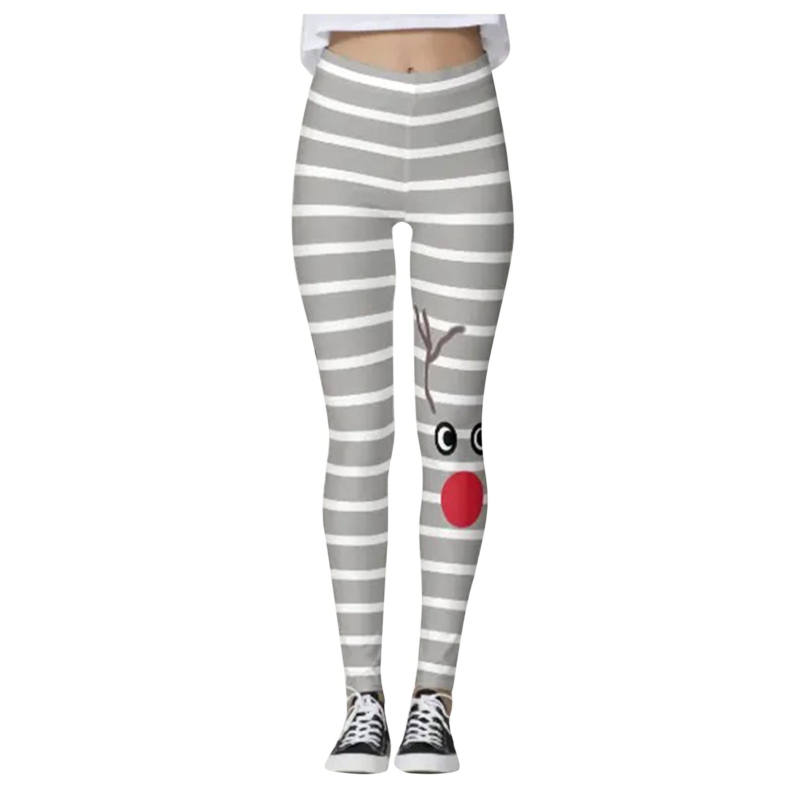 Women's High Waisted Yoga Pants - Christmas Snowman Snowflake Print Leggings for Running, Workout & Fitness | Perfect for Holiday Workouts, Gym Sessions & Winter Sports