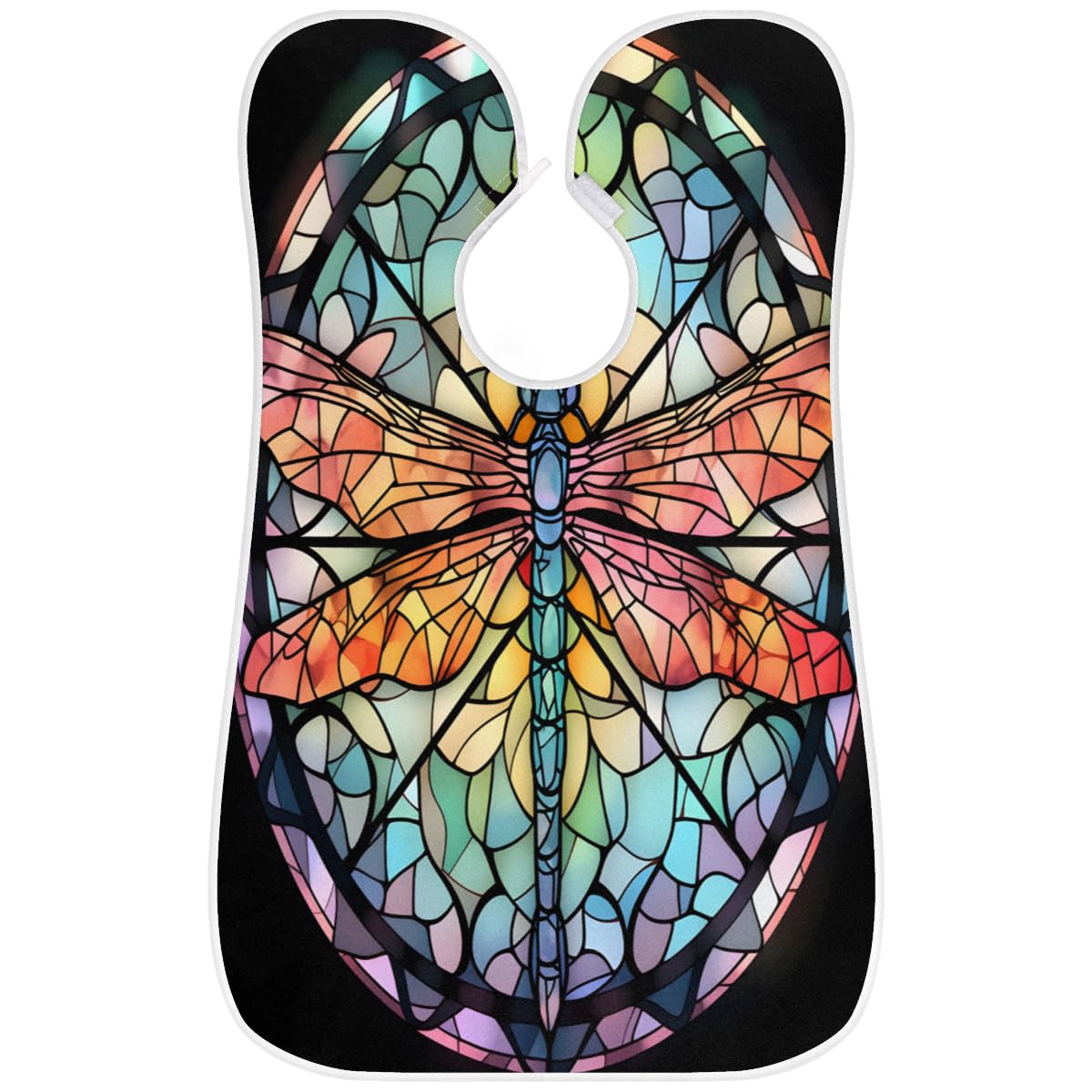 Dragonfly Glass Window Beard Shaving Bib for Men - Waterproof Hair Dye Apron & Makeup Cape for Women - Barber Accessories with Sink Hair Catcher - Perfect Gift for Beard Trimming & Haircut (Ideal for Home Grooming & Salon Use)