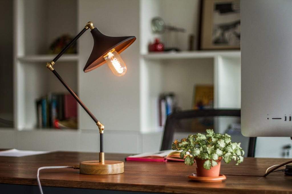 Vintage Industrial Black Desk Lamp - Adjustable LED Office Light for Study, Reading & Home Decor