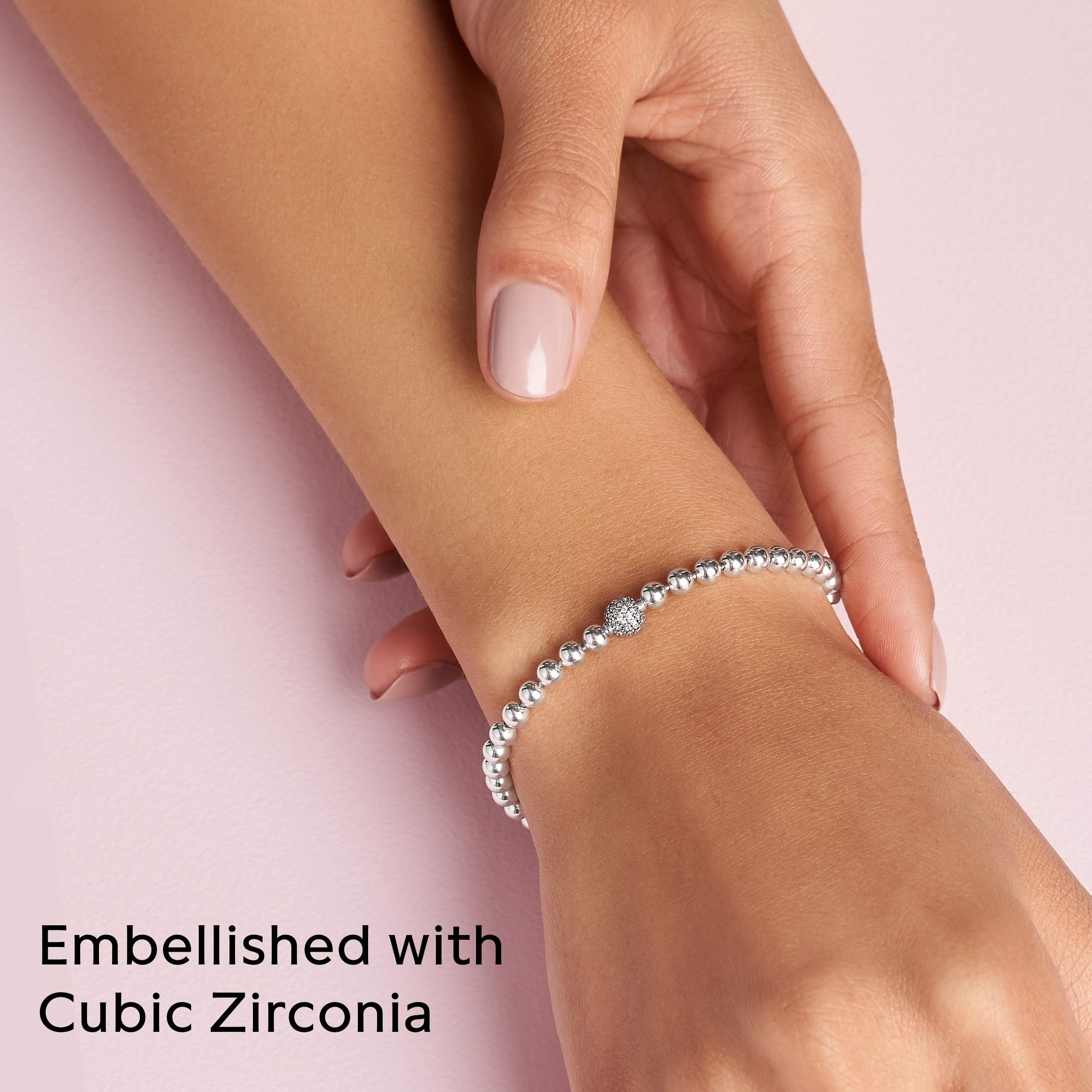 PANDORA Beads & Pave Clear Cubic Zirconia Charms - Elegant Jewelry for Bracelets & Necklaces | Perfect for Gifts, Parties & Everyday Wear