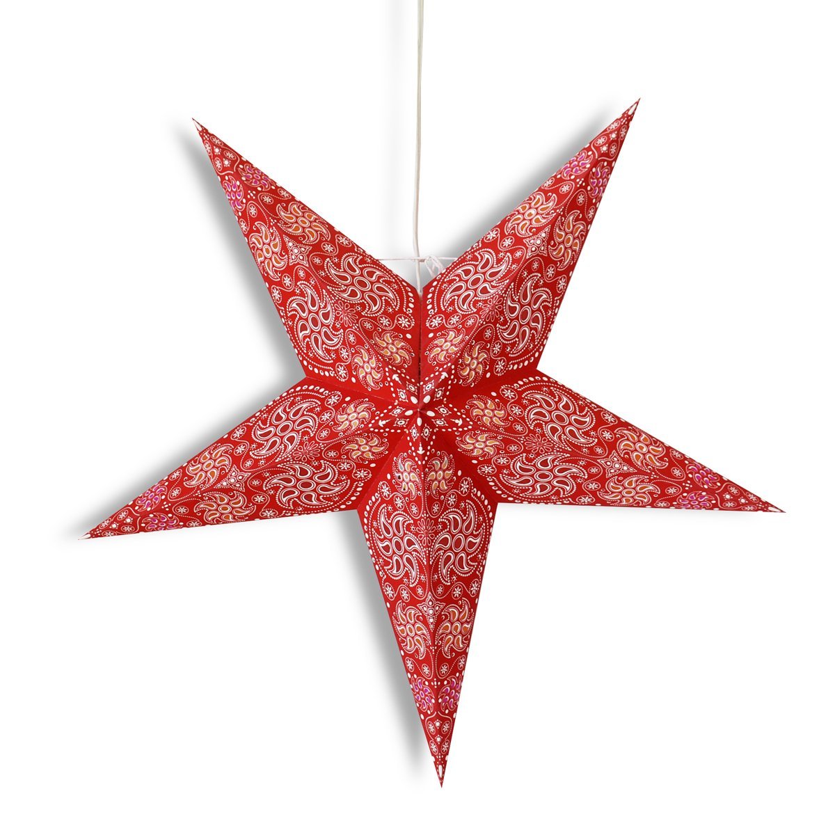 24 Pack Red Winds Paper Star Lanterns - Hanging Wedding Party Decorations for Indoor Outdoor Birthday Baby Shower Festival Celebration