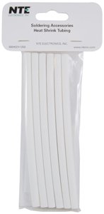 NTE Electronics 47-25206-W Heat Shrink Tubing Kit - 6 Pack, 3:1 Shrink Ratio, 1/4