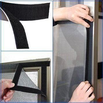 Original Velcro Tape 1 Meter (3.3 Feet) - 5 cm (2 Inches) Wide Black Hook and Loop Fastener for DIY, Crafts, Clothing & Home Organization