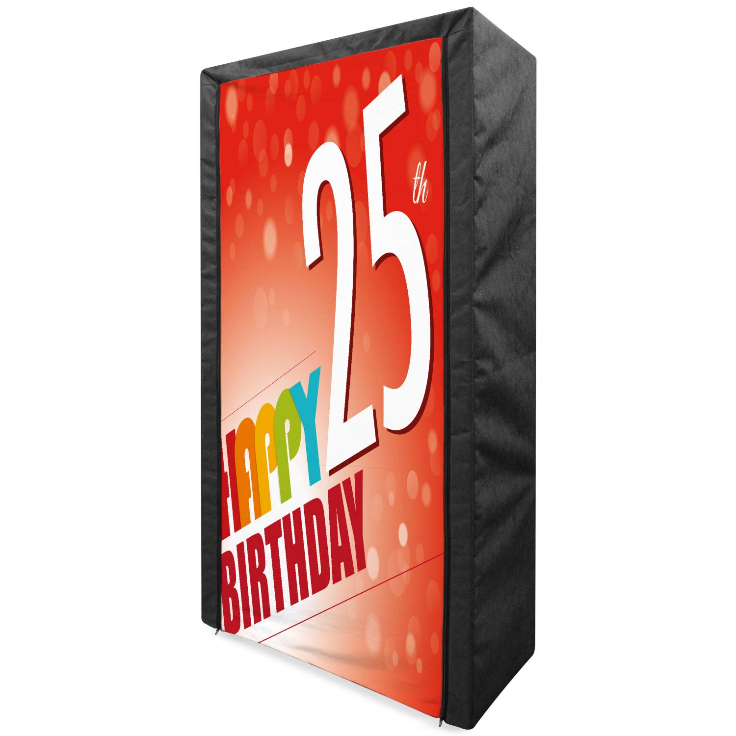 Ambesonne 25th Birthday Fabric Wardrobe - Portable Clothing Organizer with Shelves, 33.5