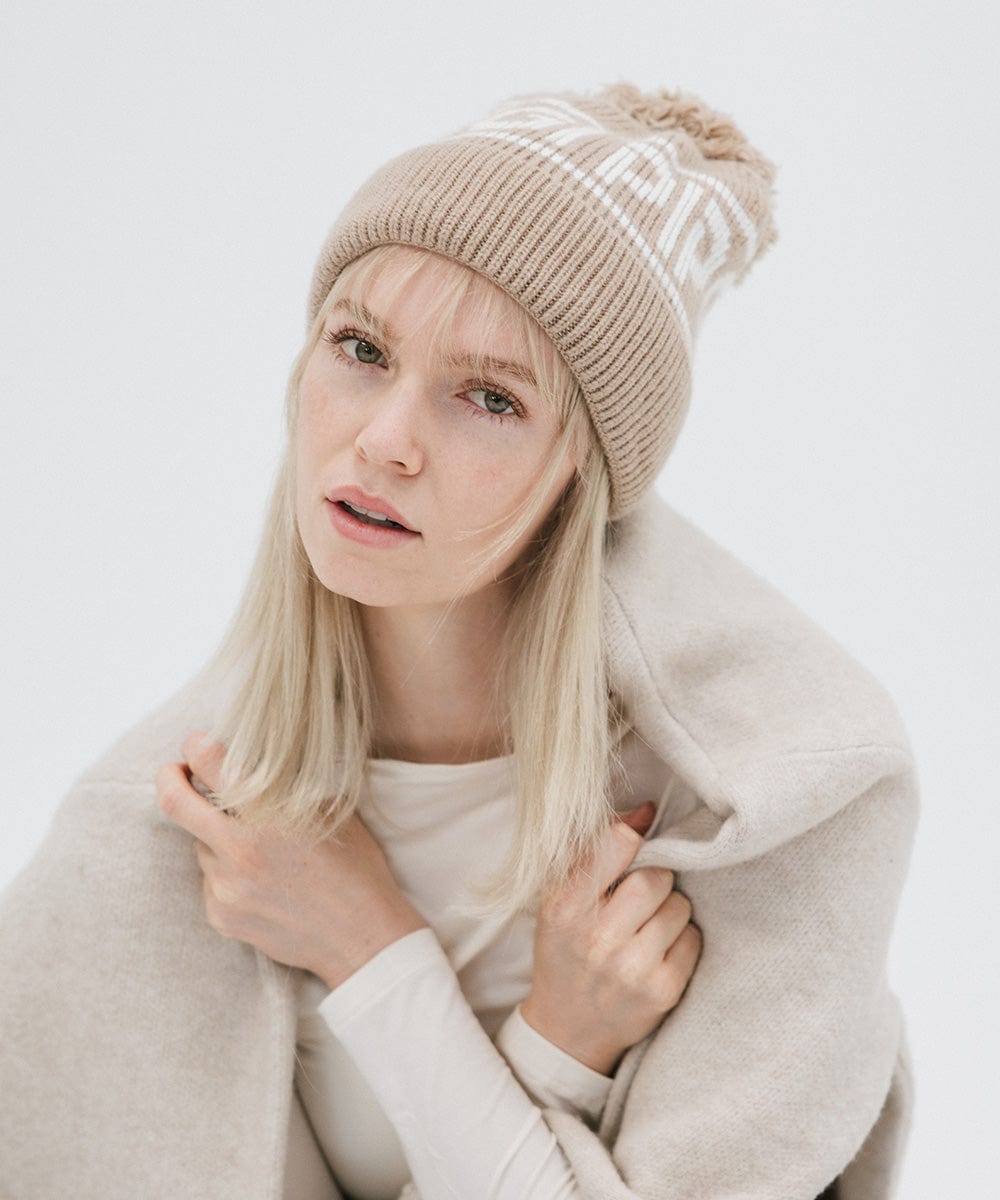 Jane Retro Pom Beanie - Soft Winter Knit Hat with Faux Fur Pom for Women & Girls - Perfect for Skiing, Snowboarding & Cold Weather Fashion