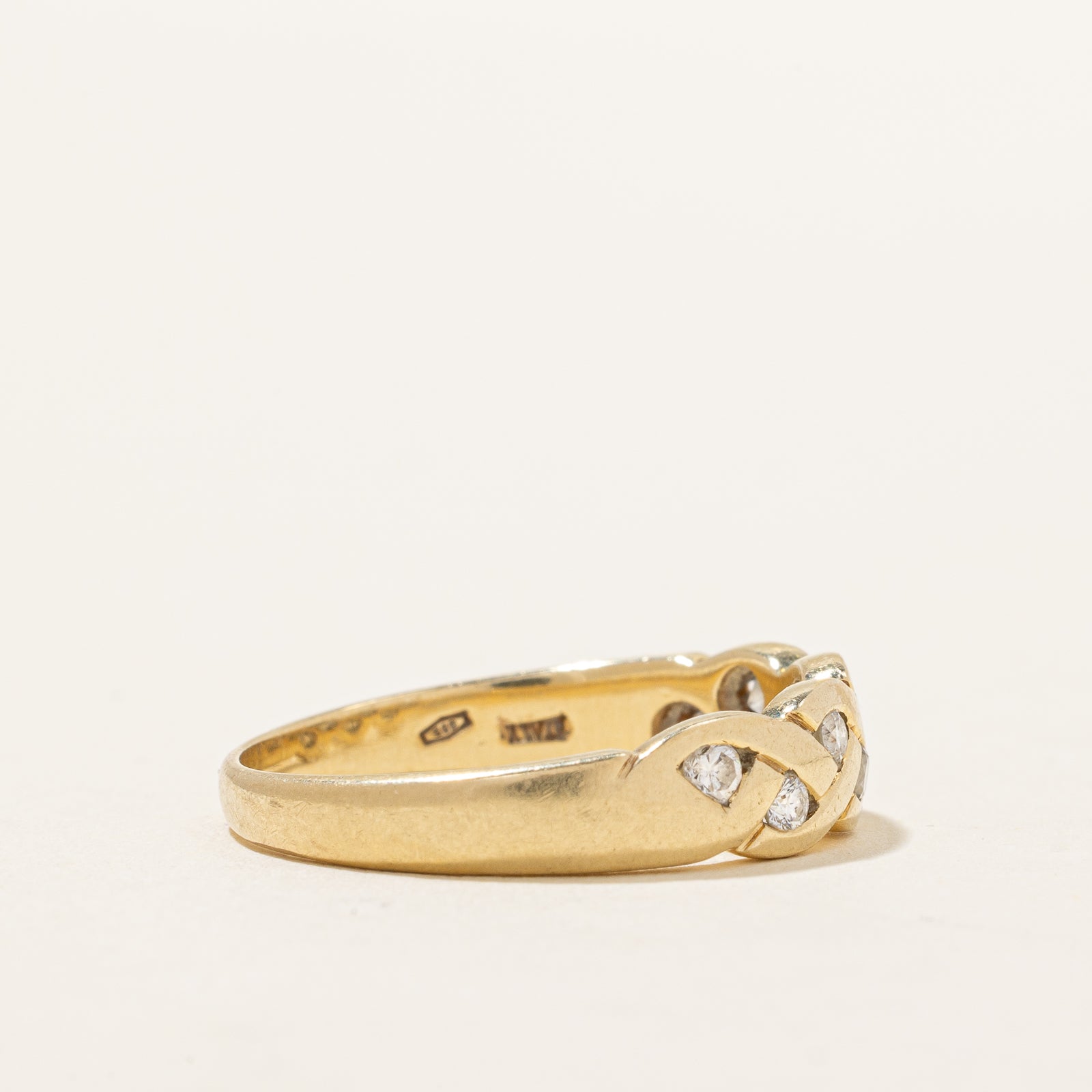 Birks' Braided Diamond Ring | 0.20ctw Diamond Wedding Band | Size 7.25 | 14K White Gold | Elegant Stackable Ring for Women | Perfect for Anniversary, Engagement & Everyday Wear