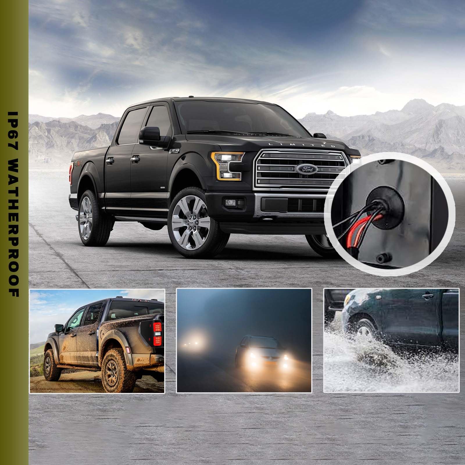 YUFANYA LED Tail Lights for 2009-2014 Ford F150 - Smoked Black Full LED Brake Reverse Lights Assembly (Driver & Passenger Side) - Upgrade Your Truck's Style & Safety for Night Driving & Off-Road Adventures
