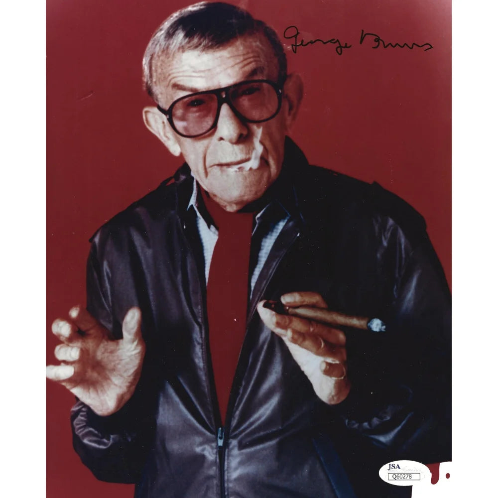 George Burns Signed 8x10 Photo with Cigar - JSA COA Authenticated Autograph - Perfect for Collectors, Memorabilia Displays & Hollywood Memorabilia Enthusiasts