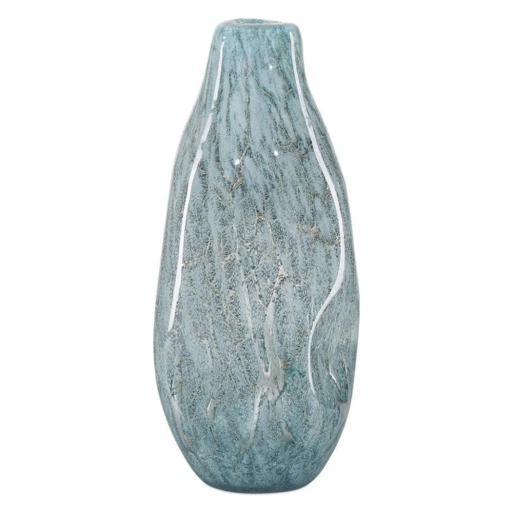 18 Inch Tyne Blue Glass Vase - Elegant Home Decor for Centerpieces, Wedding Flowers & Modern Interior Design