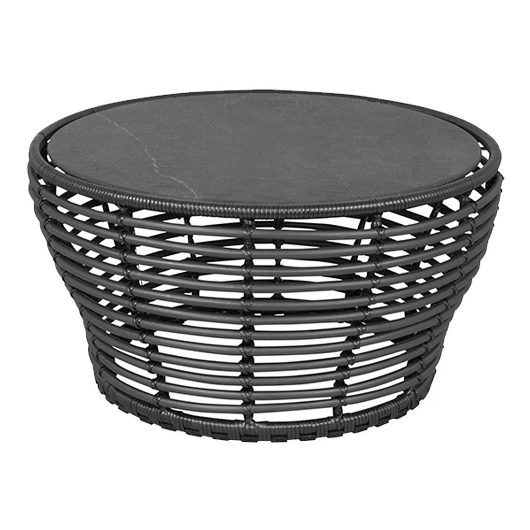 Outdoor Wicker Coffee Table - Medium Size, Weather-Resistant Rattan Basket for Patio, Garden, and Poolside Relaxation