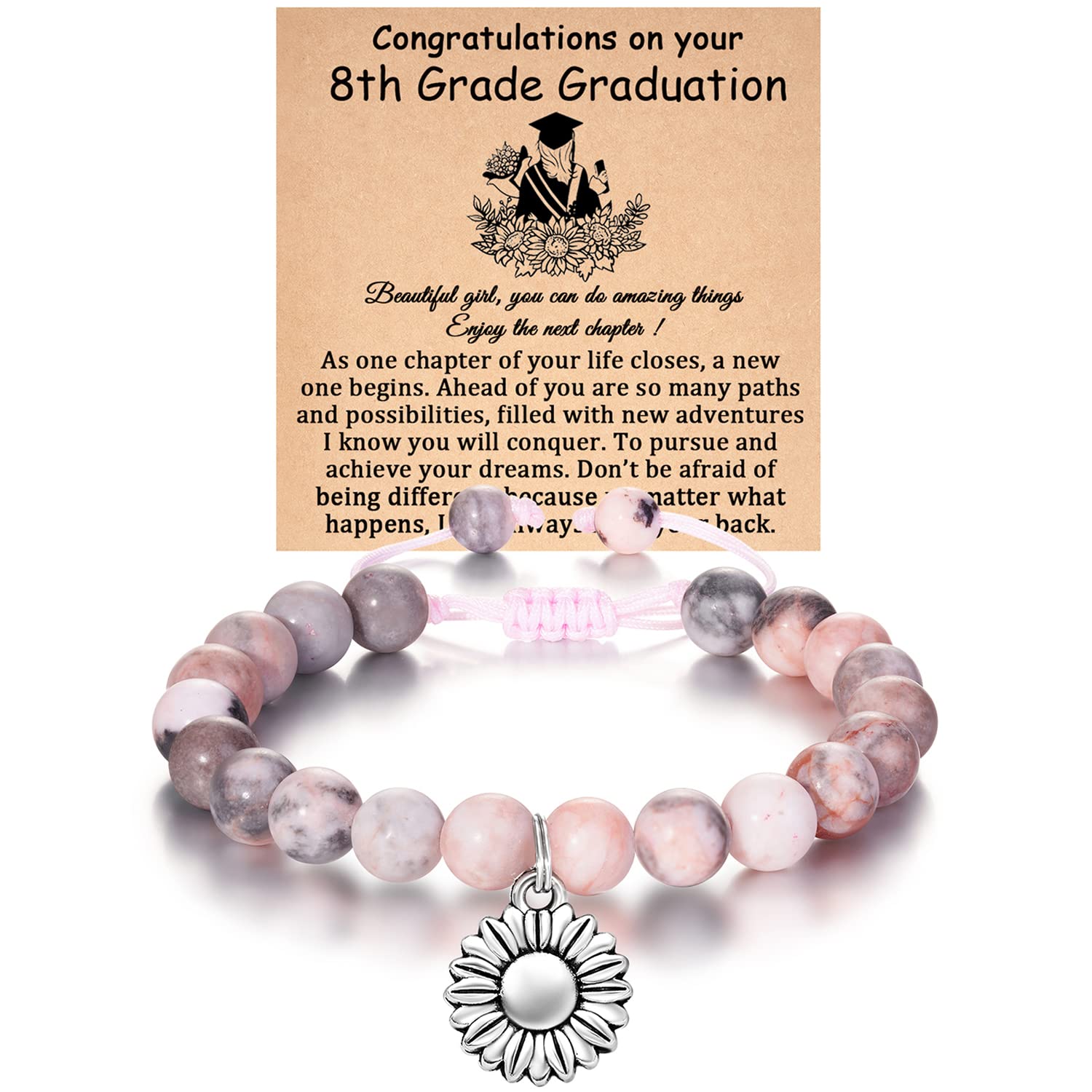 KINGSIN Graduation Bracelet - Elegant Jewelry Gift for Girls, College & High School Graduation (5th Grade, 8th Grade) - Perfect for Commencement Ceremonies & Graduation Parties