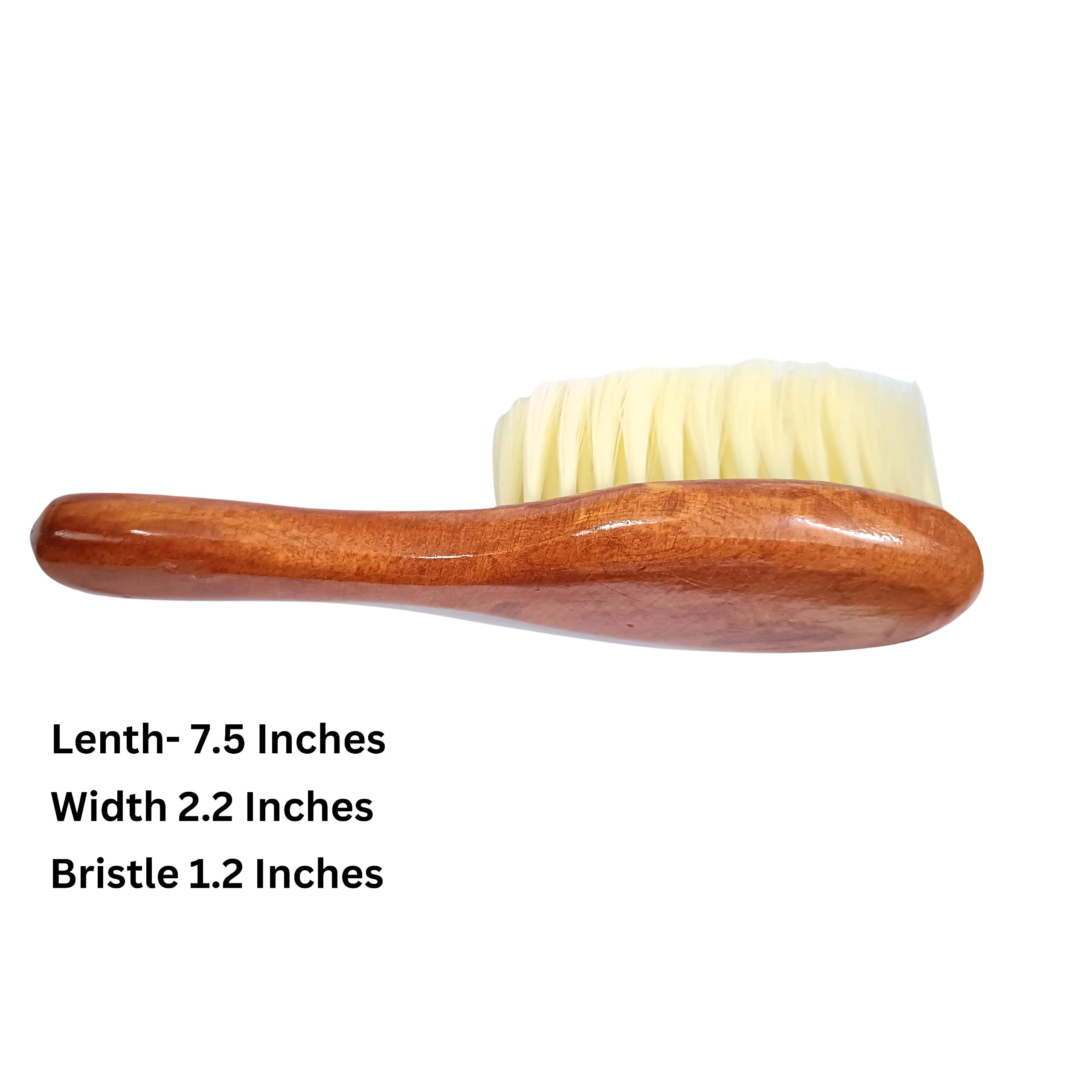 GuitarGoo® Wooden Handle Hair & Beard Brush - Soft Bristles for Barber, Salon & Home Use - Gentle Detangling & Styling Tool (Pack of 1) - Perfect for Haircuts, Grooming & Daily Styling