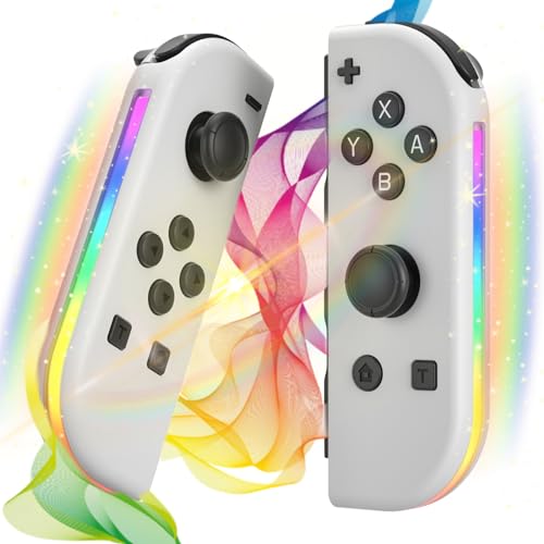 Farlyce Wireless Controllers for Nintendo Switch - RGB Lighting, Dual Vibration, Motion Control & Wake-up Function | Perfect for Multiplayer Gaming, Family Entertainment & Long Gaming Sessions