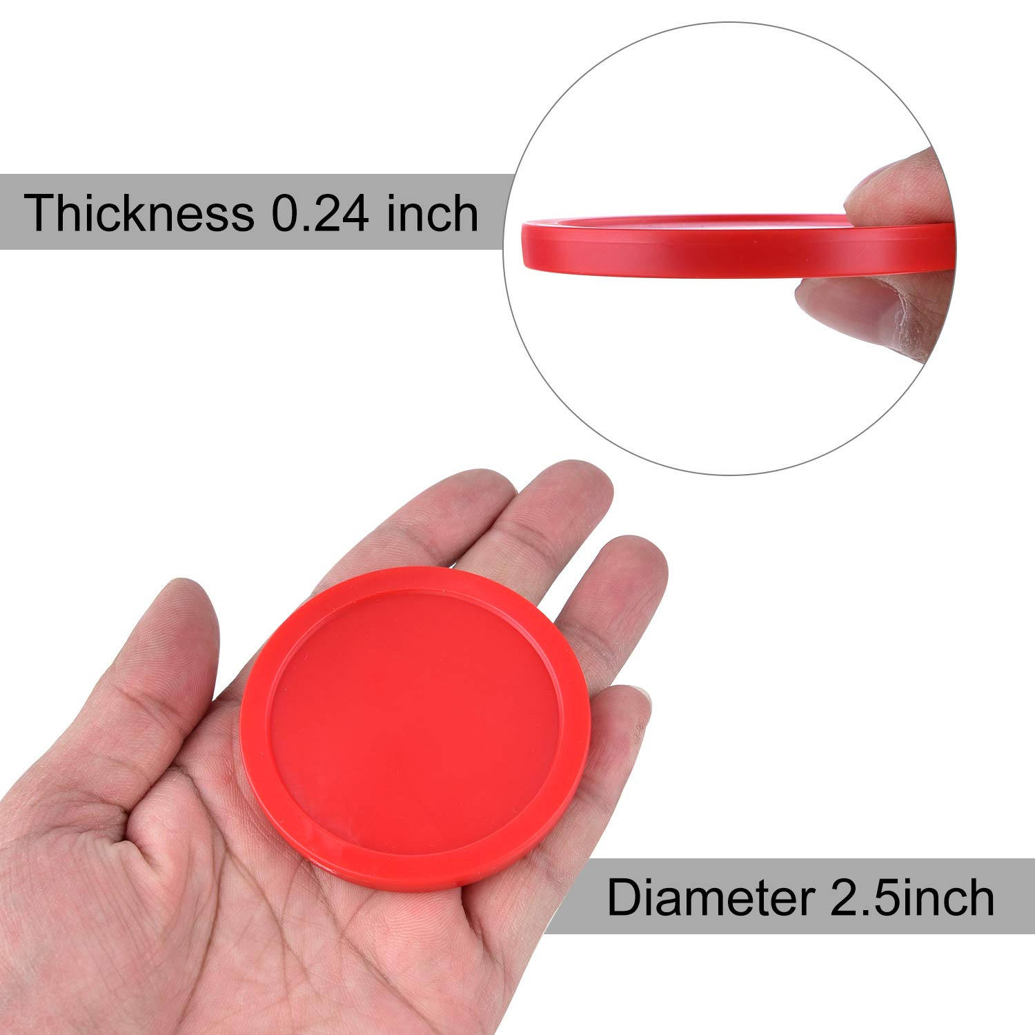 **Coopay Air Hockey Paddles & 12g Thick Pucks Set – 4 Strikers & 4 Red Pucks – Replacement Accessories for Air Hockey Game Tables – Perfect for Home Arcade, Game Room & Family Fun**