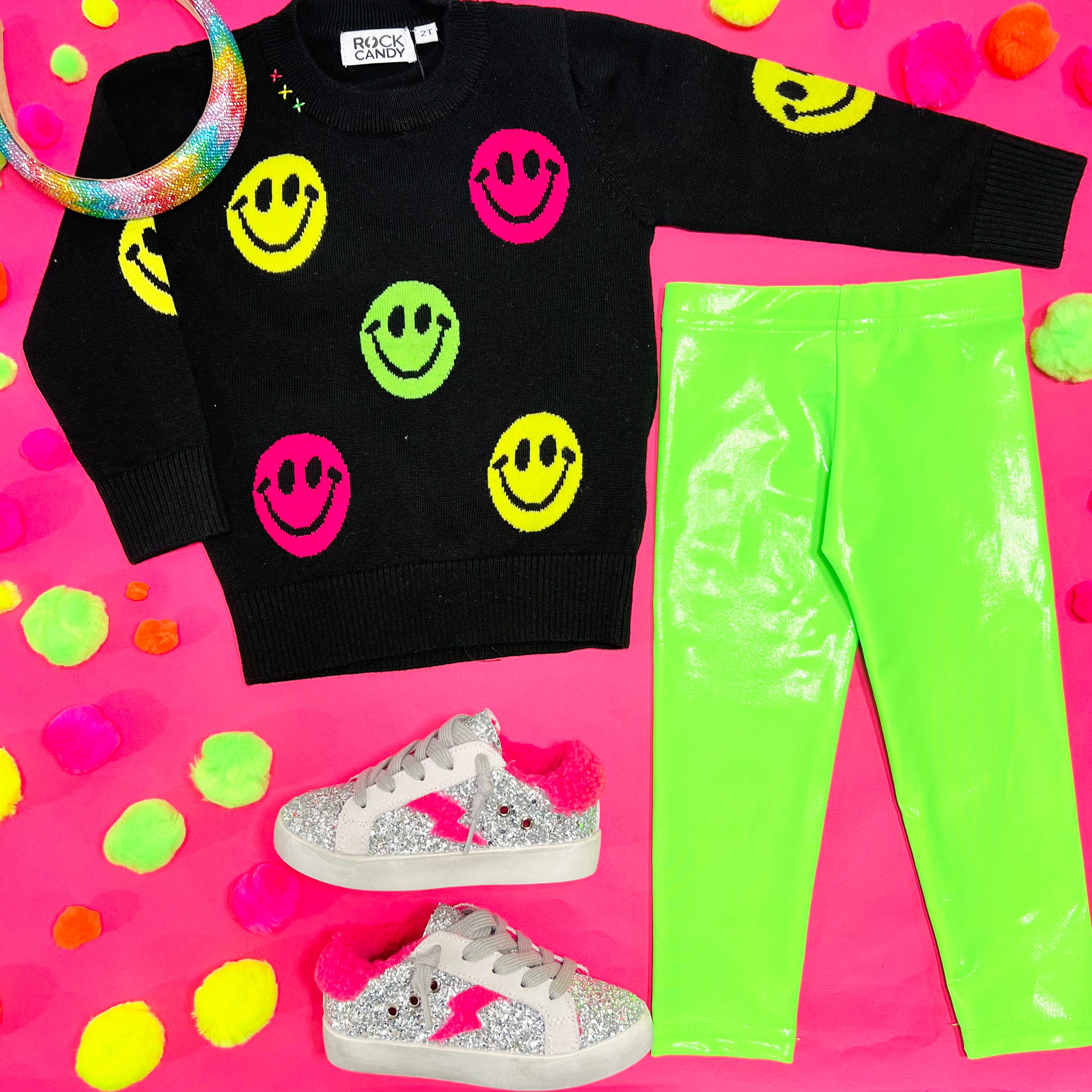 Neon Metallic Leggings for Women - High Waisted Yoga Pants with Shiny Reflective Finish | Perfect for Workout, Gym, Dance & Night Out Fashion