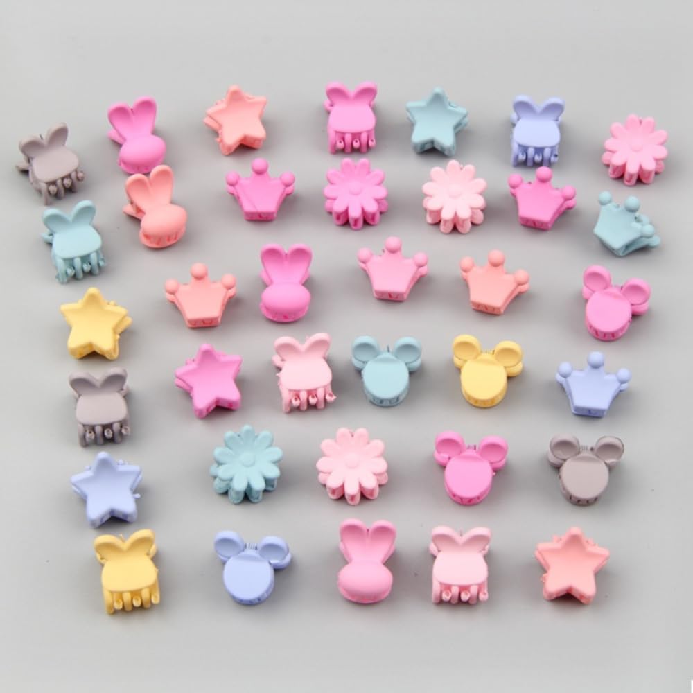 60 Pcs Mini Flower Hair Clips for Women Girls Kids - Small Rose Claw Clips for Fine Hair (6 Colorful Designs) - Perfect for School, Parties, Weddings & Daily Hairstyling