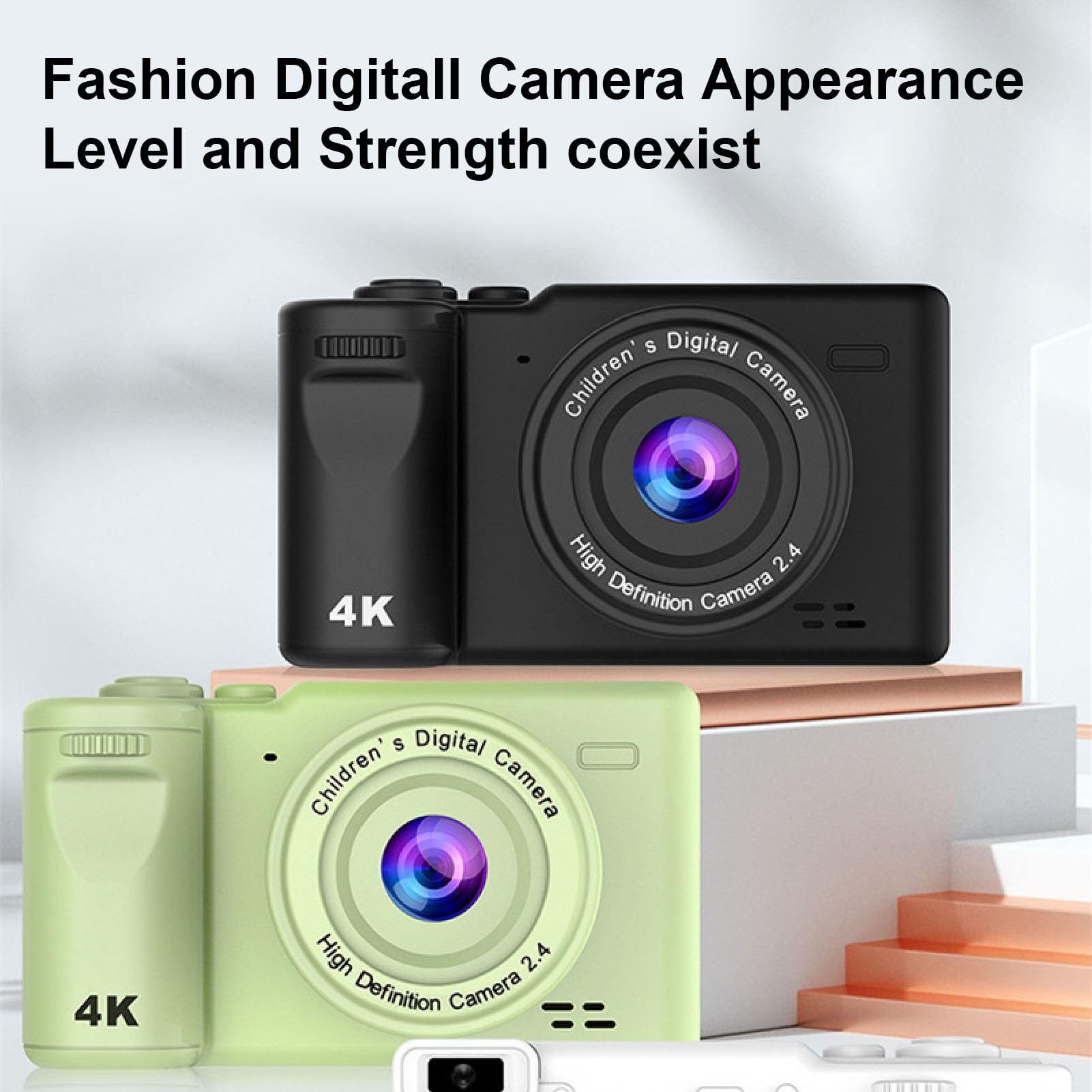 HD Digital Camera with 2.4in IPS Display | 8X Zoom Dual Front & Rear Cameras | Anti-Shake & Auto Focus | Night Vision & Built-in Filters | Perfect for Travel Vlogging & Photography (Green)