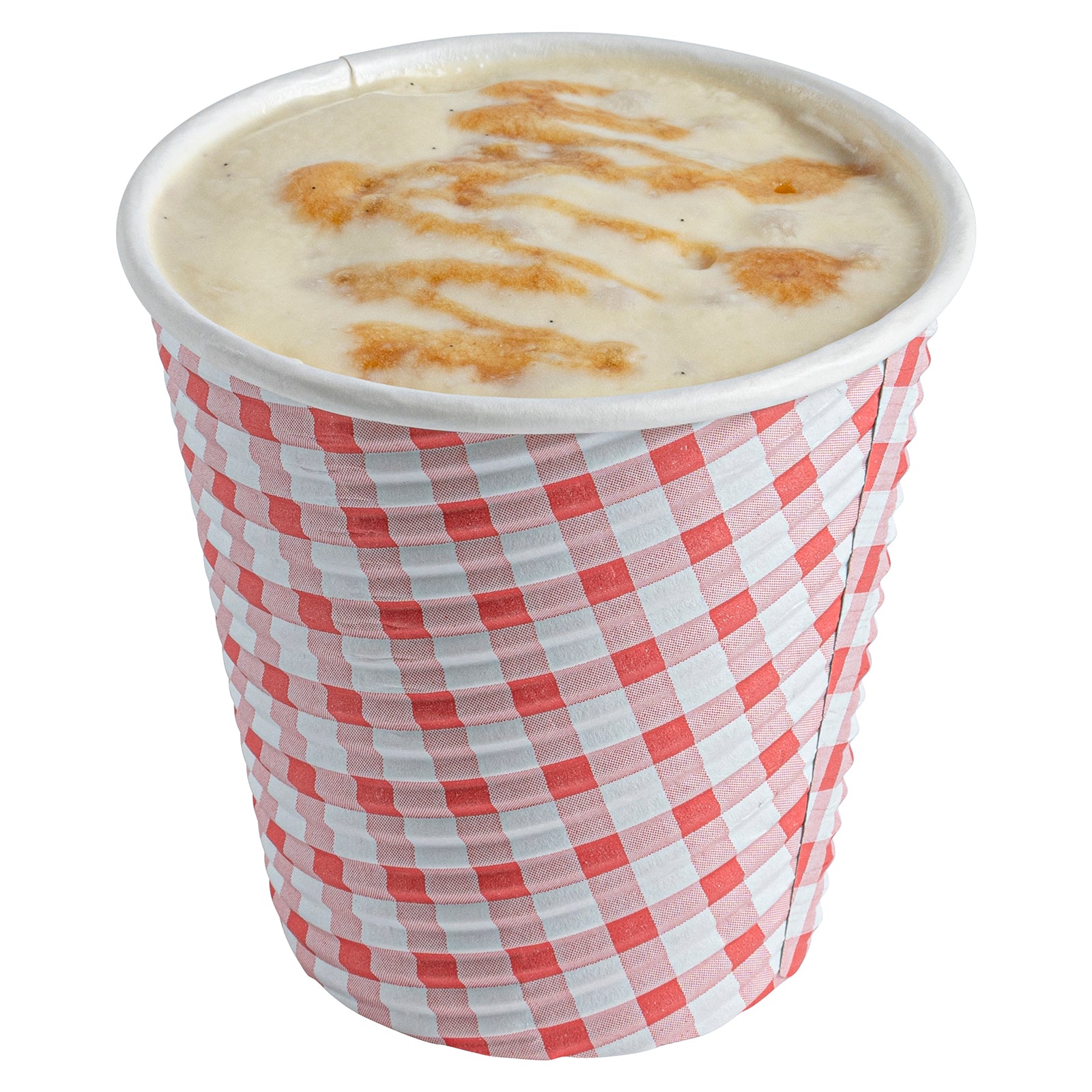 8 oz Disposable Paper Coffee Cups with Picnic Print - Spiral Wall Design - 3.5