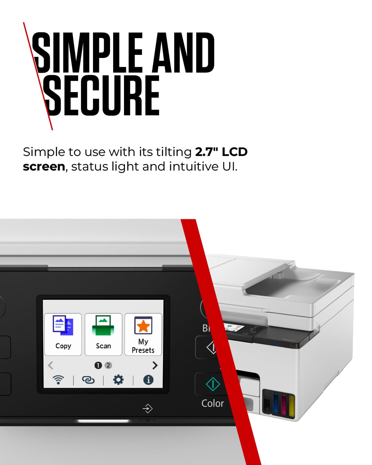 Canon MAXIFY GX2050 Wireless All-in-One Inkjet Printer with MegaTank - Color Printer, Scanner, Copier & Fax for Home & Office | WiFi, Ethernet, USB Connectivity | A4 Printing | Ideal for Home Office, Small Business & Remote Work